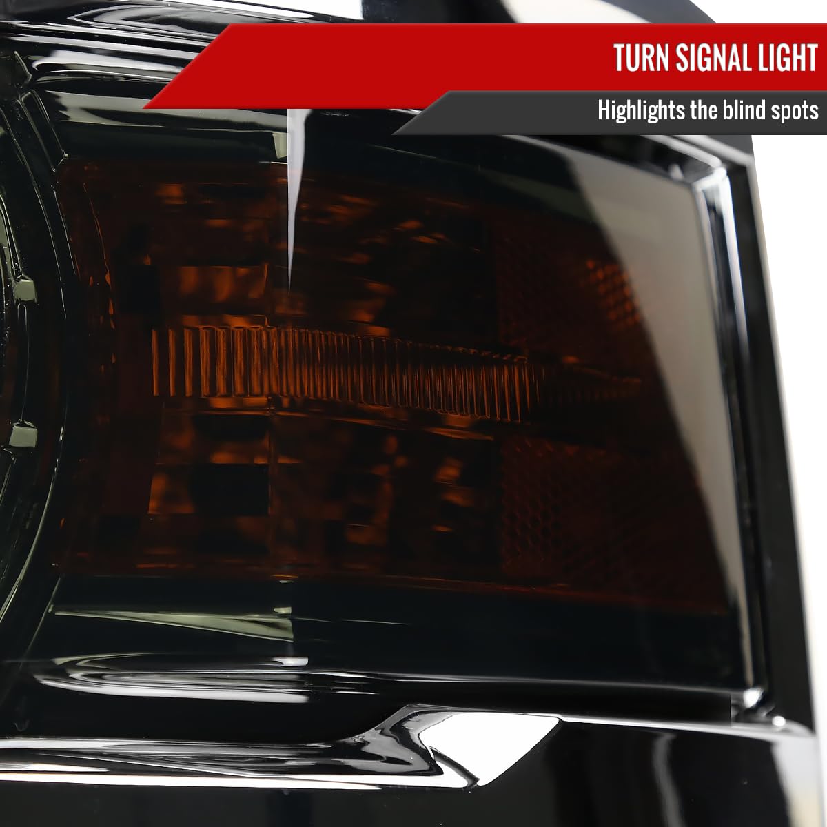 Smoke Projector Headlights with Amber Corner Lamps for 2014-2015 Chevy Silverado 1500 | Durable LED Lights for Night Driving & Off-Road Adventures