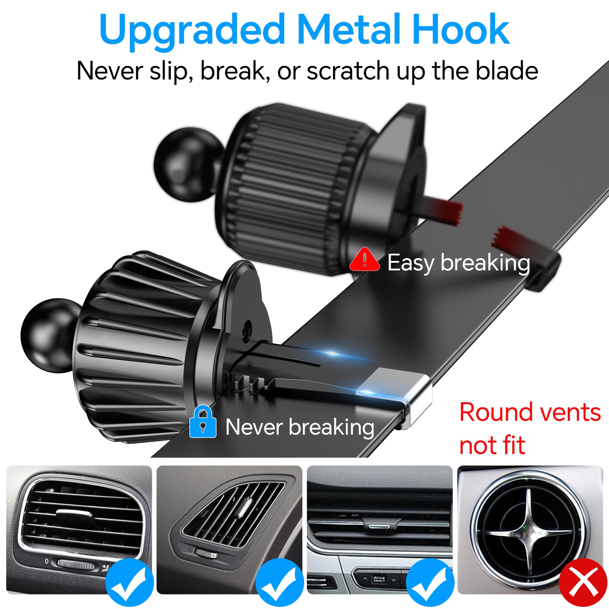 Magnetic Car Phone Holder for iPhone 16/15/14 - 360° Magsafe Mount with 20 Strong Magnets - Perfect for Driving & Commuting