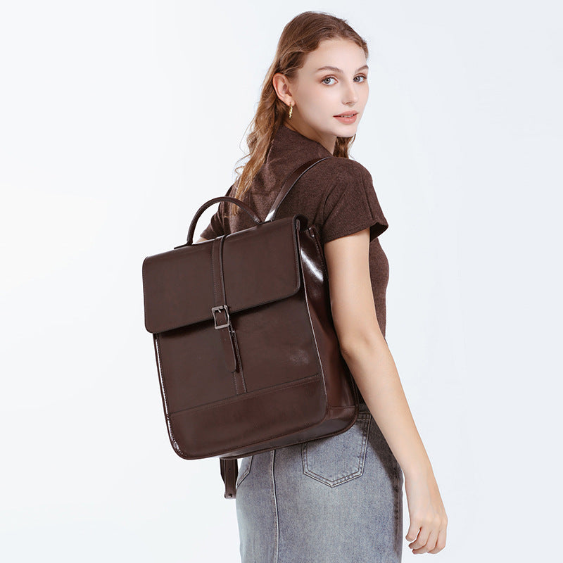 Premium Genuine Leather Backpack for Men & Women - Durable & Stylish Laptop Bag for Work, Travel & School - Water-Resistant & Spacious Design