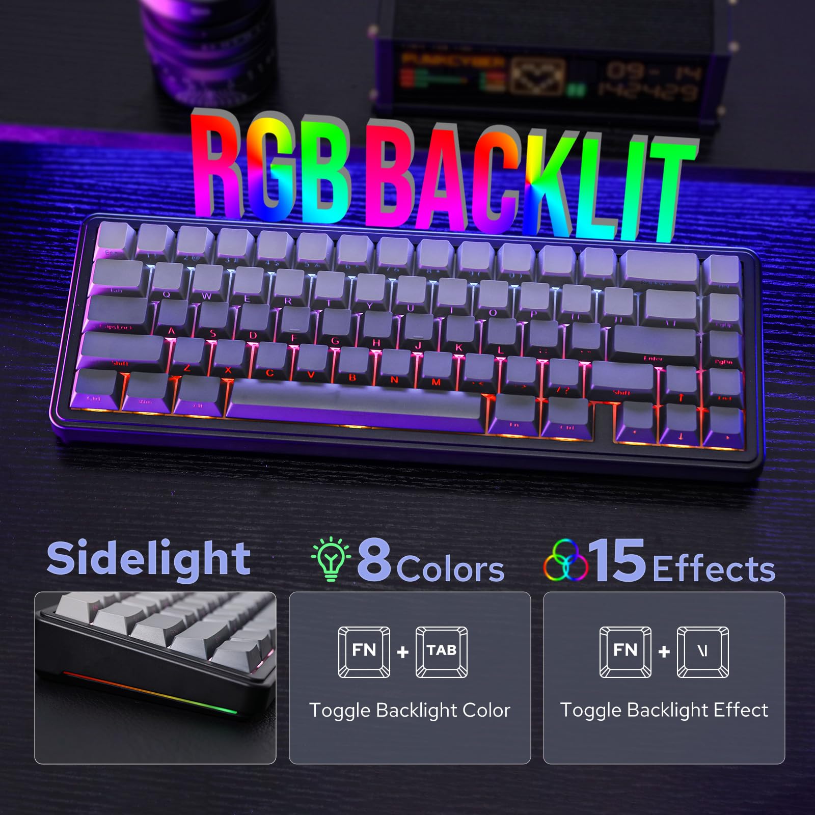 EPOMAKER F65 Wireless Mechanical Keyboard - Hot Swappable, RGB, Bluetooth/2.4G/USB-C for Gaming & Office