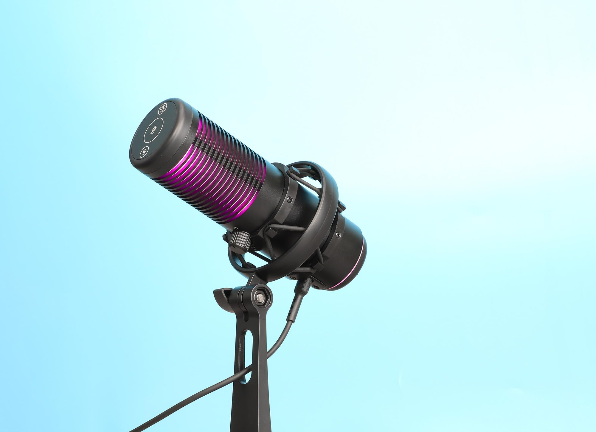RGB USB Gaming Microphone with Noise Cancellation for PC, PS4, PS5 & Mac - Anti-Vibration Shock Mount for Streaming, Podcasts, YouTube & Discord - Perfect for Professional Gaming & Content Creation