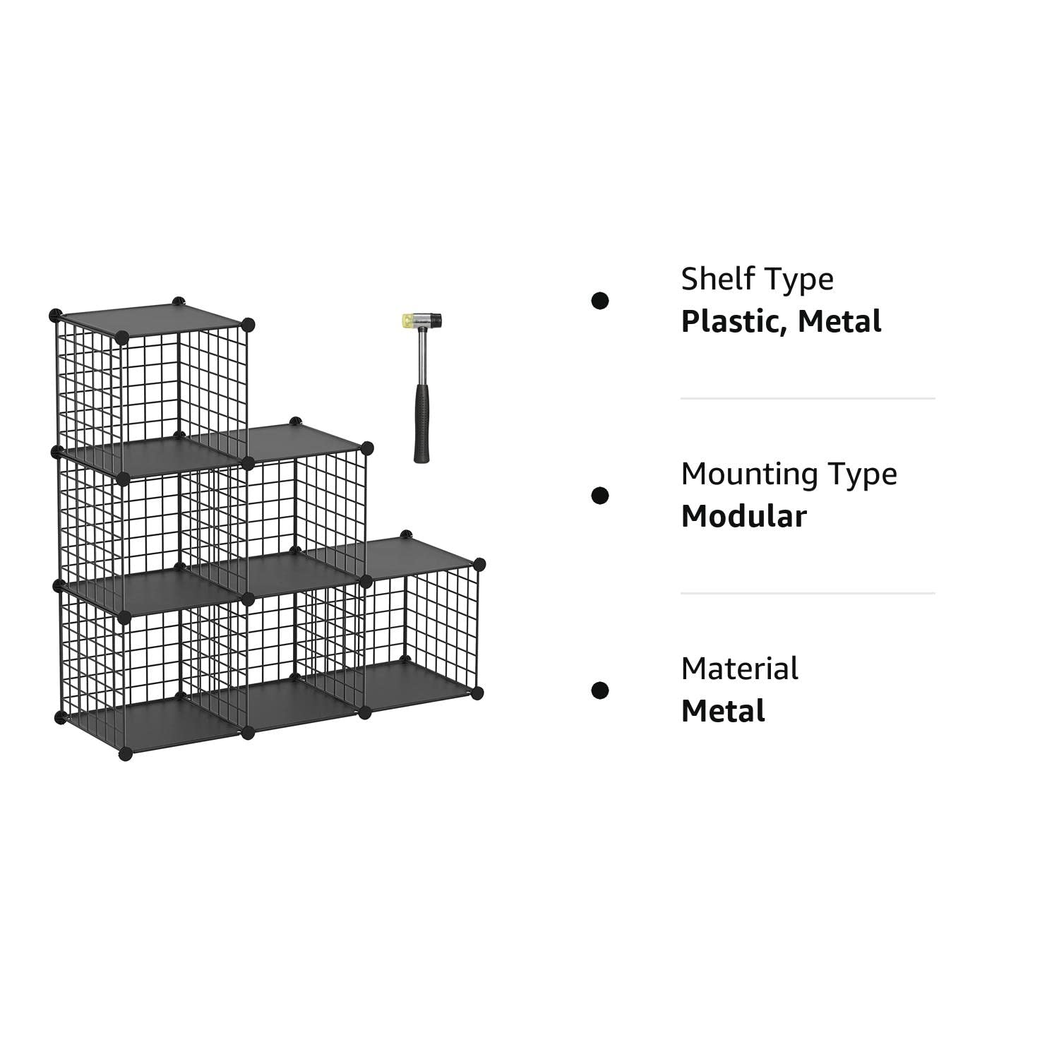 TUMUCUTE 6-Cube Wire Storage Organizer - Stackable Metal Bookshelf & Modular Closet Organizer for Bedroom, Living Room, Office - Perfect for Home Organization & Space Saving Storage Solutions