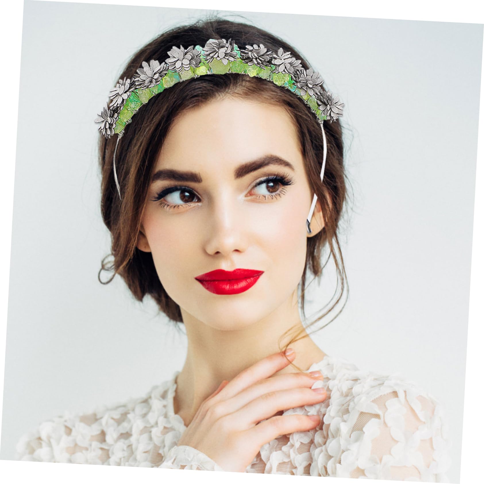 FRCOLOR 2-Piece Crystal Rainbow Crown Wedding Headband Set - Elegant Purple Tiara with Natural Quartz Crystals for Women & Girls - Perfect for Weddings, Prom, Pageants, and Special Occasions
