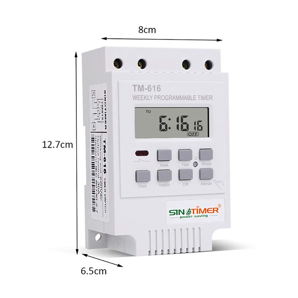 220V Digital Programmable Timer Switch - Weekly 24H/7D Control Relay with LCD Display for Home Appliances, Lights & Aquarium Pumps | Perfect for Energy Saving & Automation