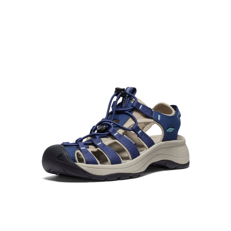 Women's Astoria West Sandal - Comfortable Navy Blue & White Striped Casual Sandals | Perfect for Beach, Vacation, and Summer Outdoor Activities