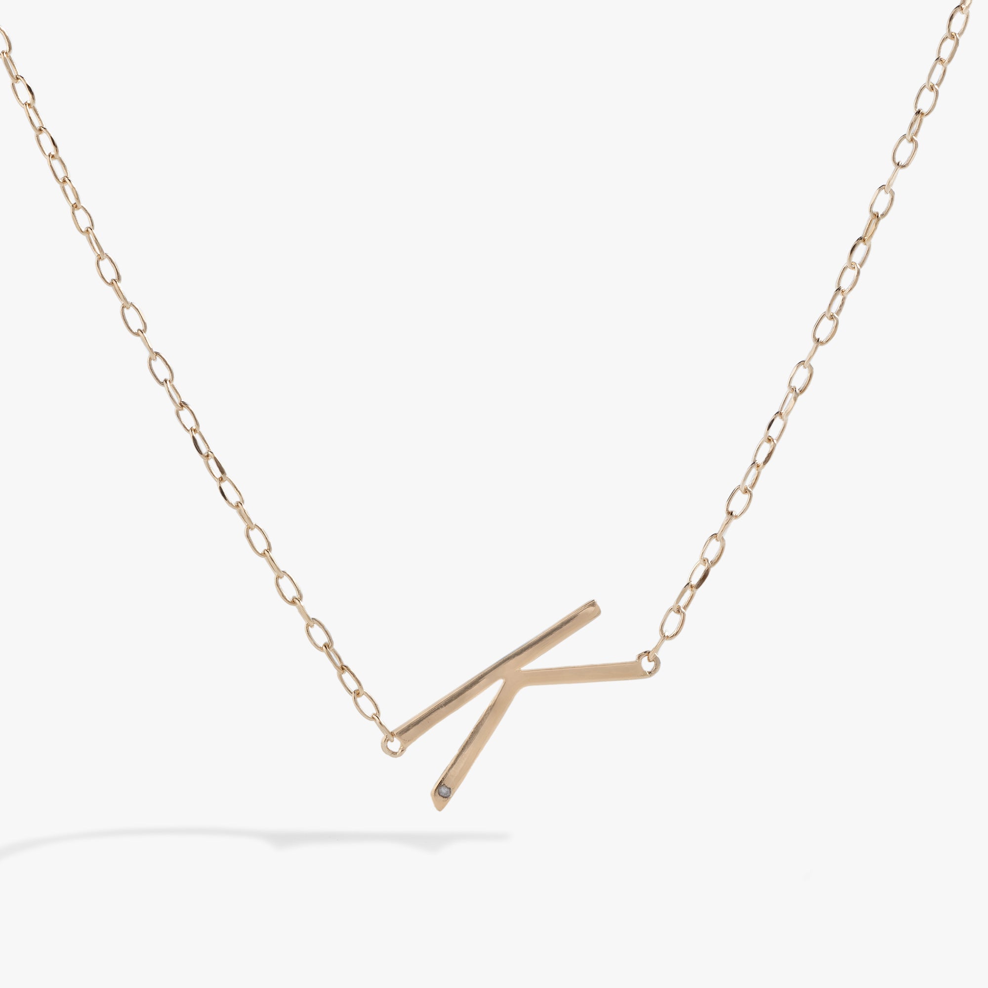 Initial K Precious Elongated Necklace - Elegant Gold Plated Pendant for Women | Perfect for Valentine's Day, Anniversary & Everyday Wear