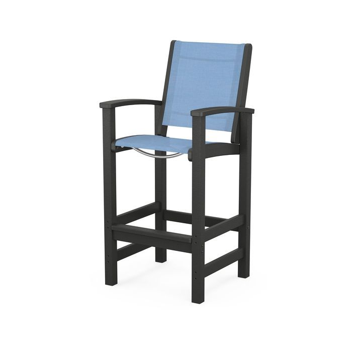 POLYWOOD Coastal Bar Chair - Outdoor & Indoor Bar Stool, Weather-Resistant, Durable, Comfortable - Perfect for Patio, Deck, Kitchen, and Poolside Use