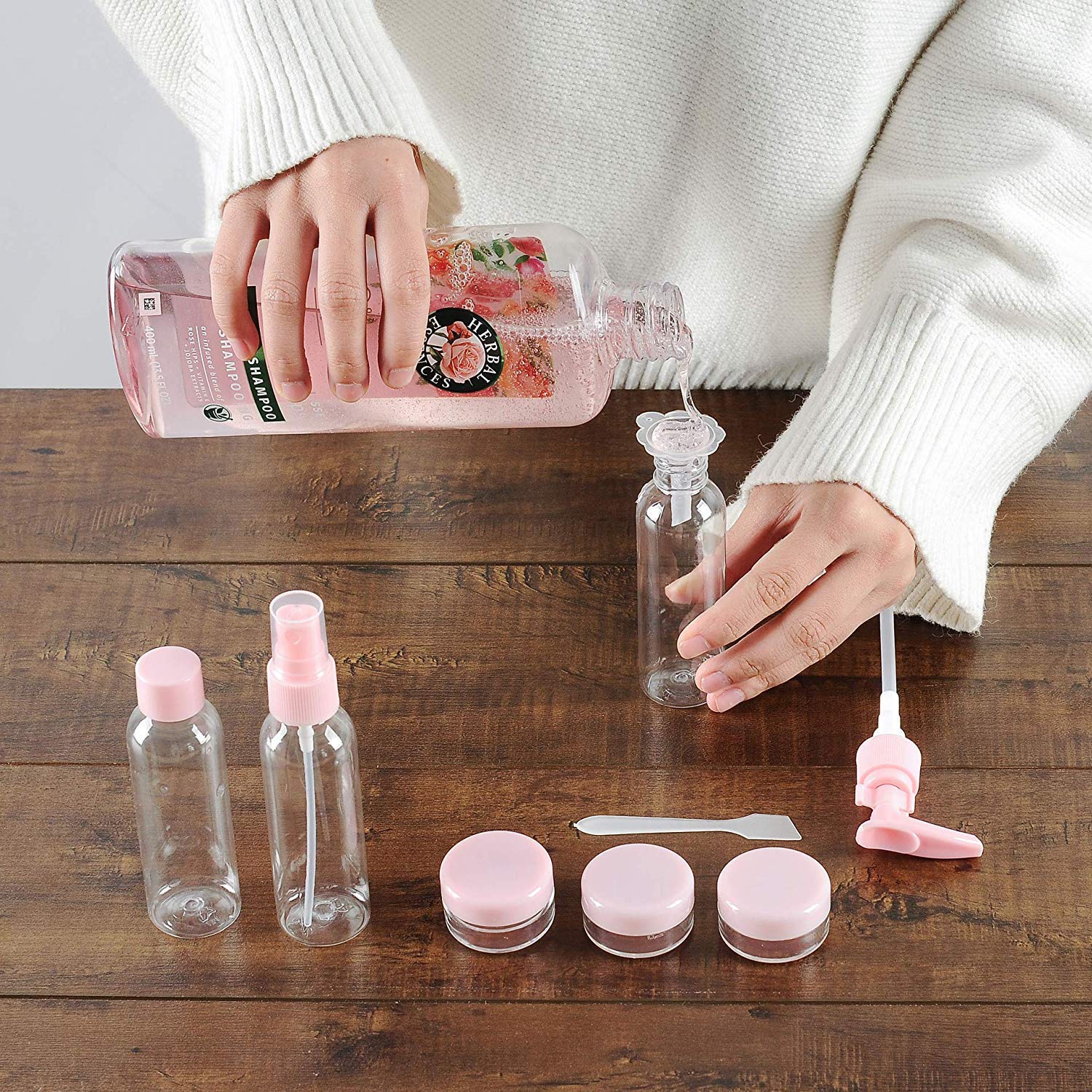 6-Piece Transparent Plastic Travel Bottle Set - Refillable Cosmetic & Perfume Spray Bottles for Toiletries | Leak-Proof Travel Accessories for Makeup, Skincare & Hair Care (Ideal for Airplane, Gym & Vacation)