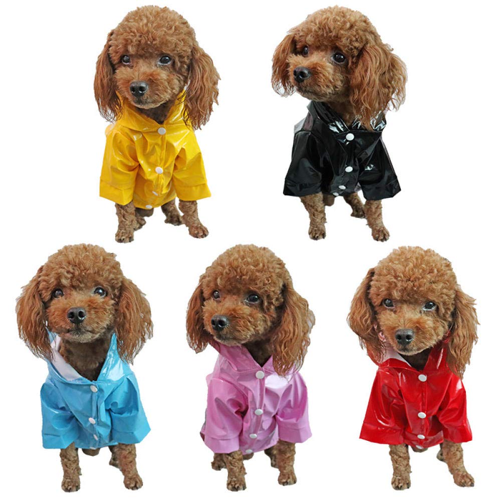 Waterproof Dog Raincoat with Reflective Strips - Black Small Dog Rain Jacket for Outdoor Walking & Rainy Day Protection | Pet Clothing & Costume for Small Breeds