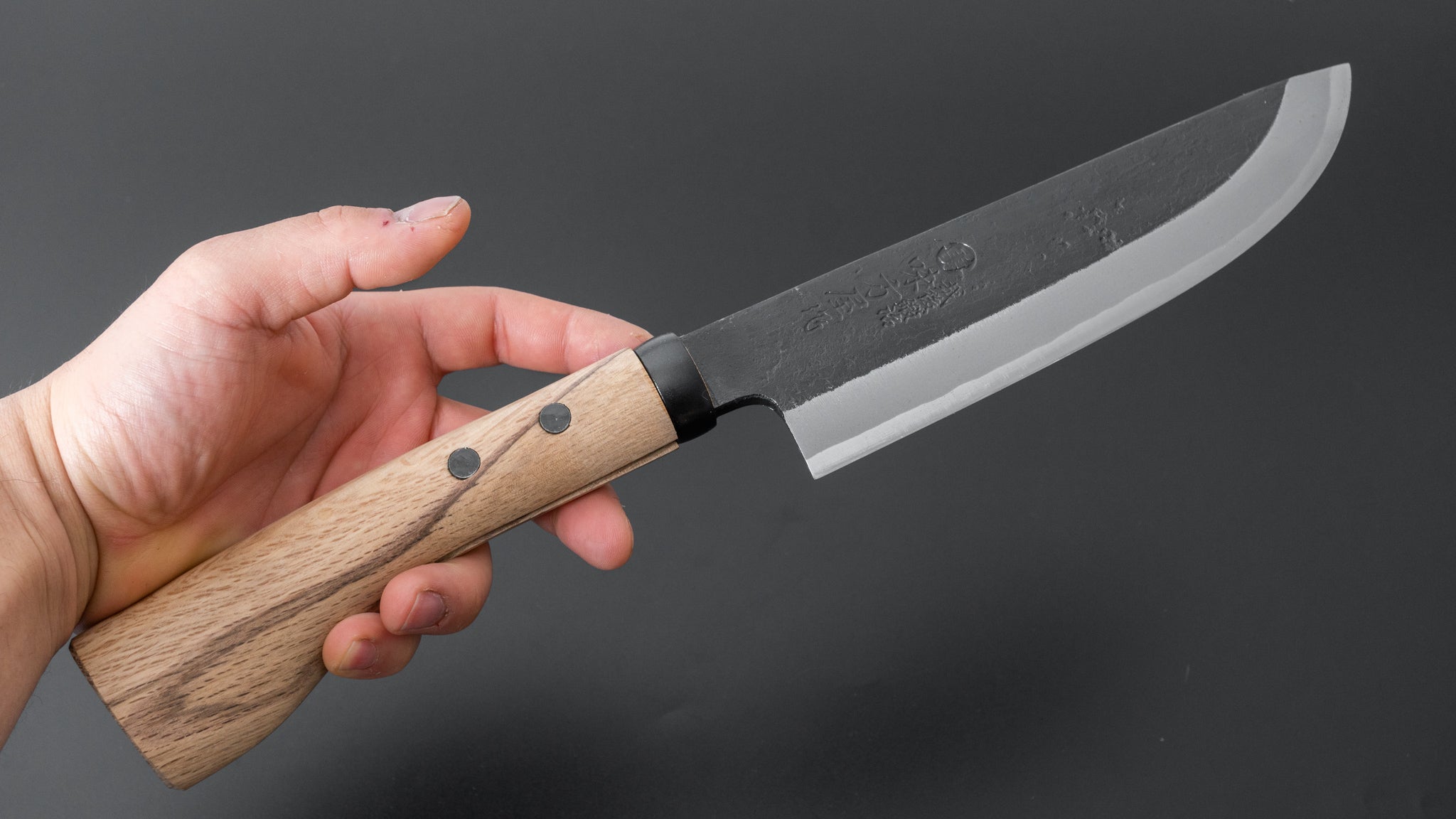 Premium Ajikataya Kengata Hatchet 180mm with Oak Handle - Single Bevel Japanese Axe for Woodworking, Camping & Outdoor Survival