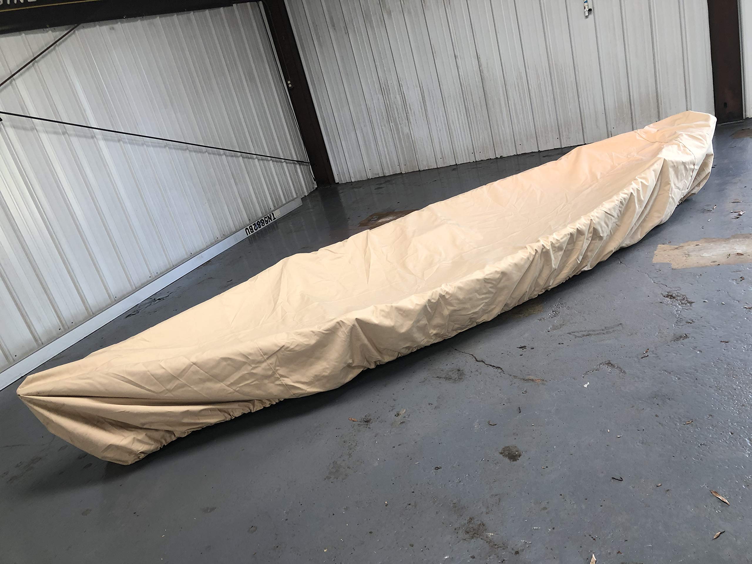 16' 17' 18' Waterproof Canoe Kayak Cover - Heavy Duty UV Protection Boat Storage Cover by Cypress Rowe Outfitters - Perfect for Outdoor Storage, Dock Protection & Winter Boat Covering
