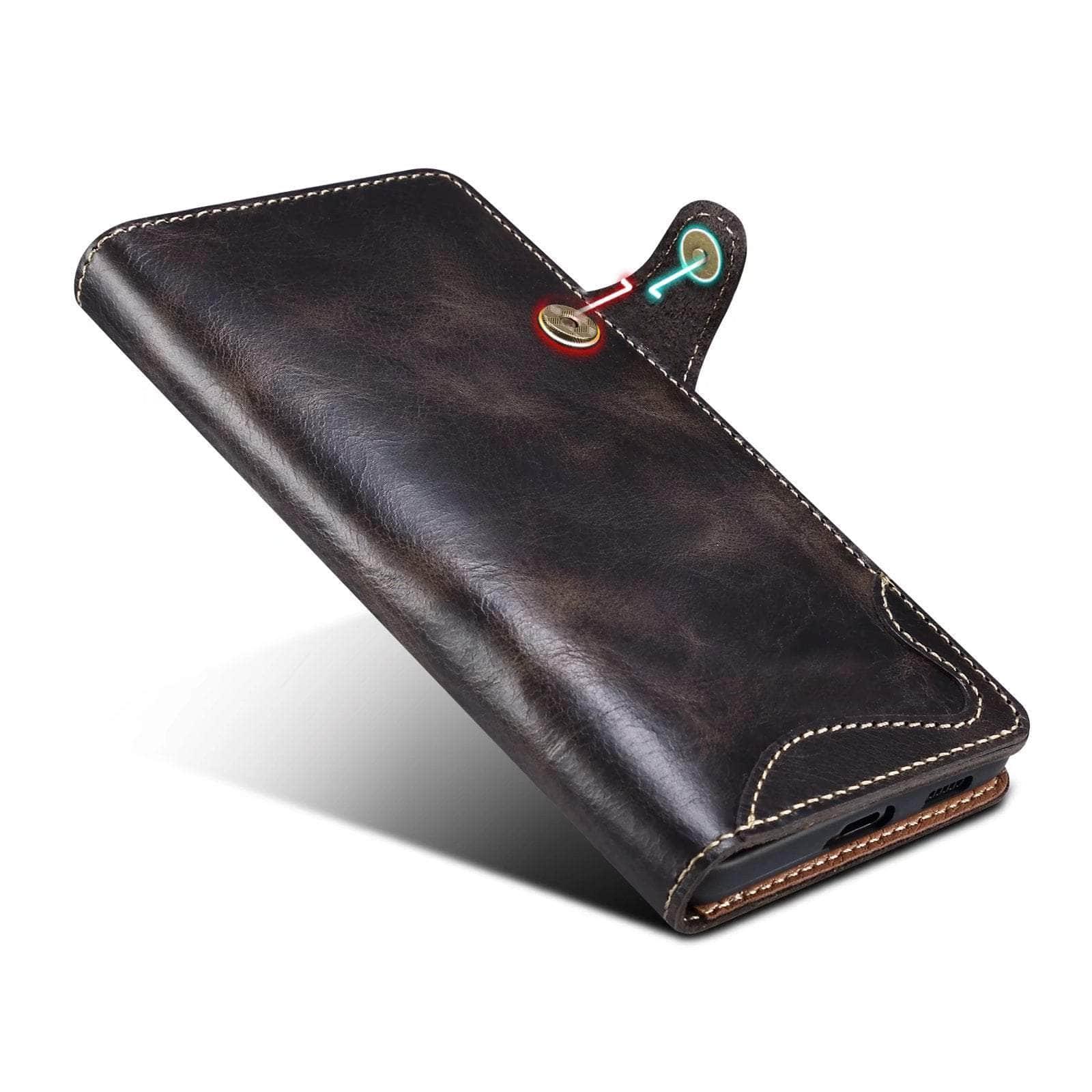 Premium Real Cowhide Leather Case for Samsung Galaxy S23 FE - Durable Protection with Stylish Design | Perfect for Business, Travel & Everyday Use