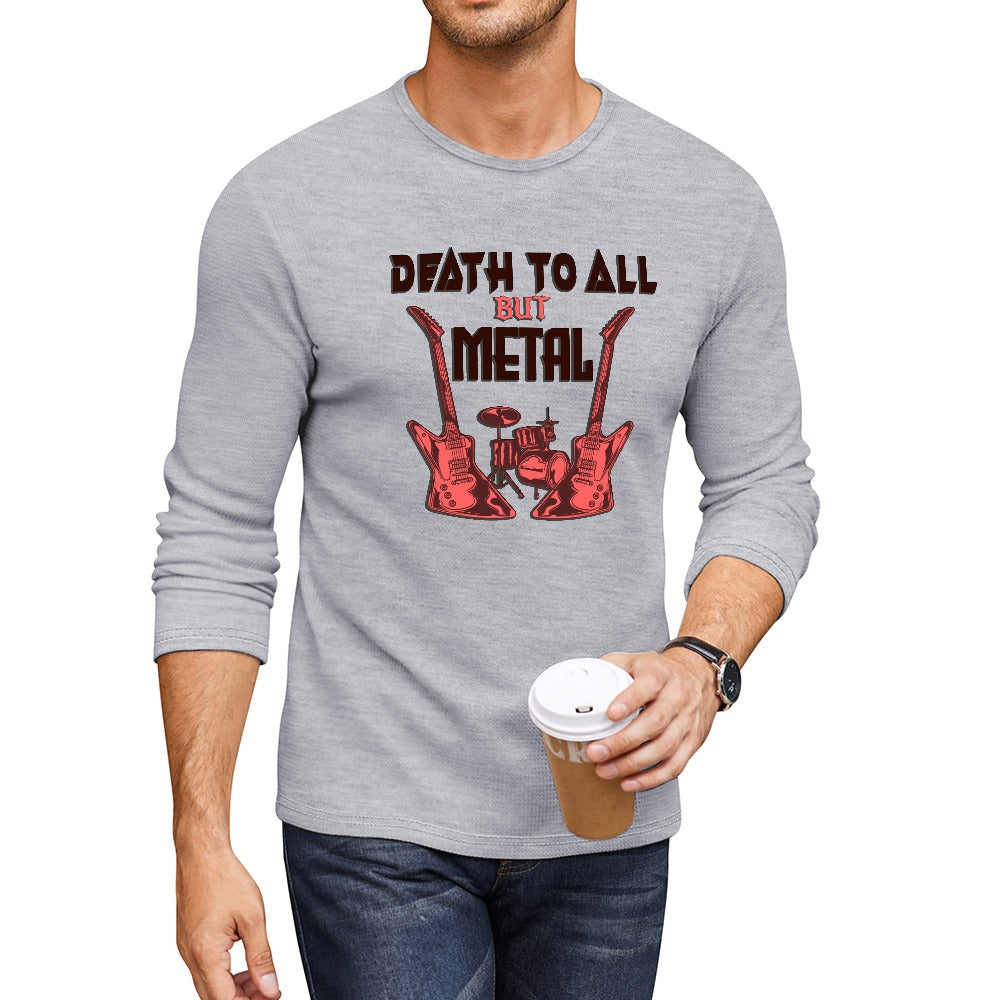 Death To All But Metal Crewneck Long Sleeve T-Shirt | Heavy Metal Band Graphic Tee | Vintage Rock Music Shirt for Concerts & Casual Wear