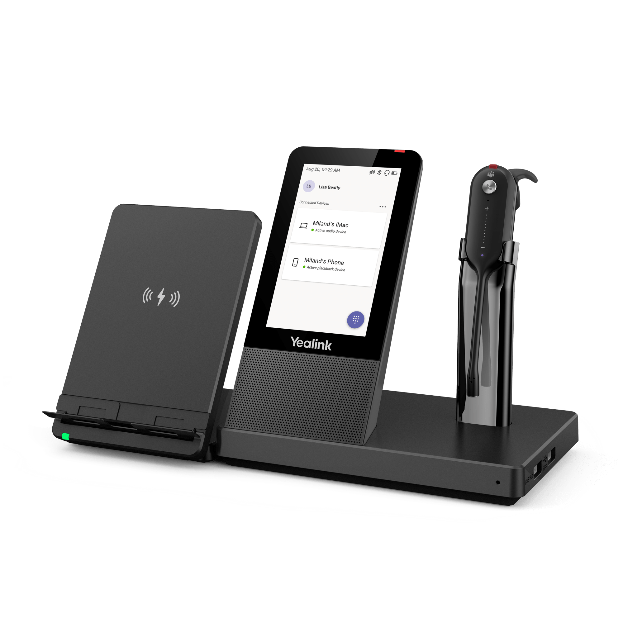 Yealink WH67 DECT Wireless Headset - All-in-One UC Workstation with Noise Cancellation for Office, Call Center & Remote Work