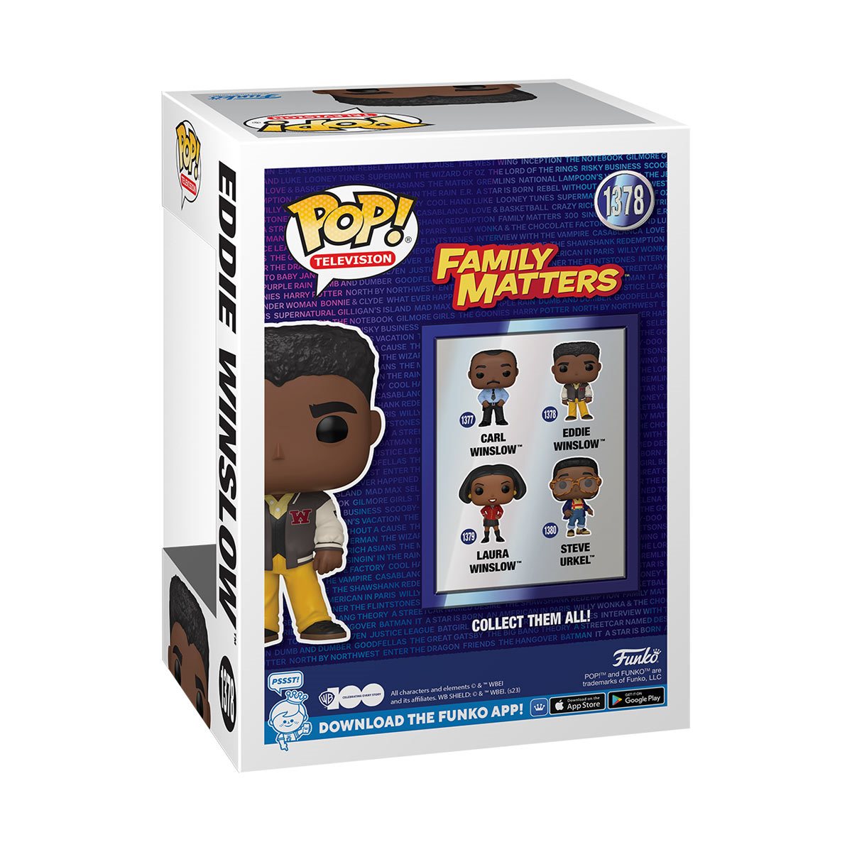 Family Matters Eddie Winslow Funko Pop! Vinyl Figure #1378 - Collectible TV Show Character for Fans & Gift Idea - Perfect for Display Shelves, Office Decor, and Pop Culture Collections