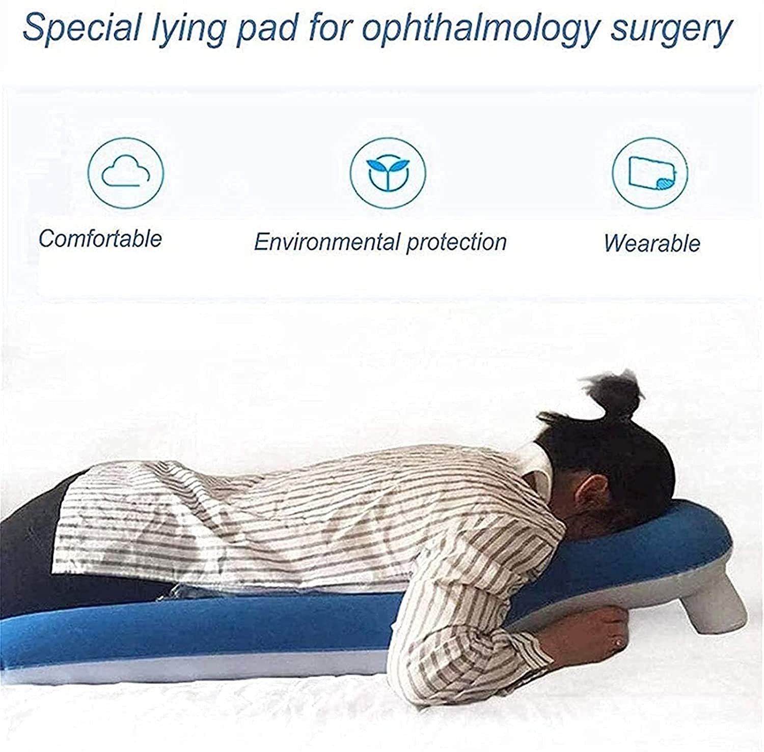 Post-Surgery Face Down Recovery Pillow for Eye Procedures - Inflatable Prone Positioning Pillow for Vitrectomy, Retinal Detachment & Macular Hole Surgery - Portable Medical Sleep Aid for Comfortable Recovery After Eye Operations (Ideal for Post-Op Rest, Travel & Home Use)