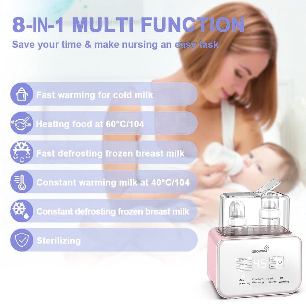 GROWNSY Electric Water Warmer and Baby Bottle Warmer - Fast Heating for Formula, Breast Milk & Drinks - Perfect for Nurseries, Travel & Night Feedings