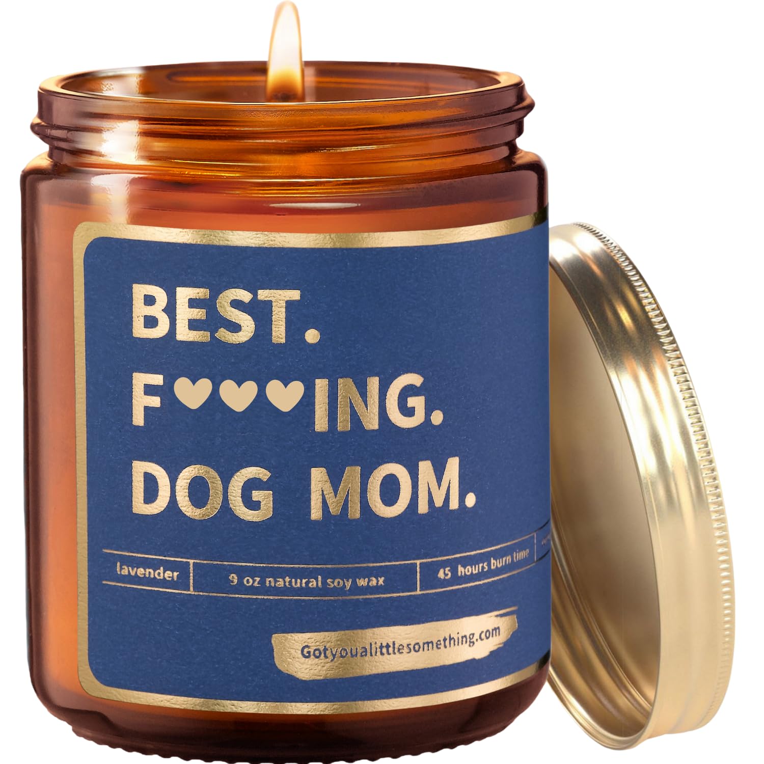 Best Dog Mom Funny Lavender Vanilla Scented Candle - Unique Dog Lover Gifts for Women, Birthday Present from Dog, Personalized Dog Mama Gift Ideas, Home Decor for Dog Owners - Perfect for Mother's Day, Housewarming & Pet-Themed Parties