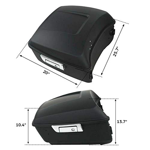TCMT King Tour Pack Trunk Backrest Luggage Rack with Speakers for Harley Touring Models (2014-2023) - Perfect for Road King, Road Glide, Street Glide & Electra Glide | Durable Storage Solution for Long Rides & Road Trips
