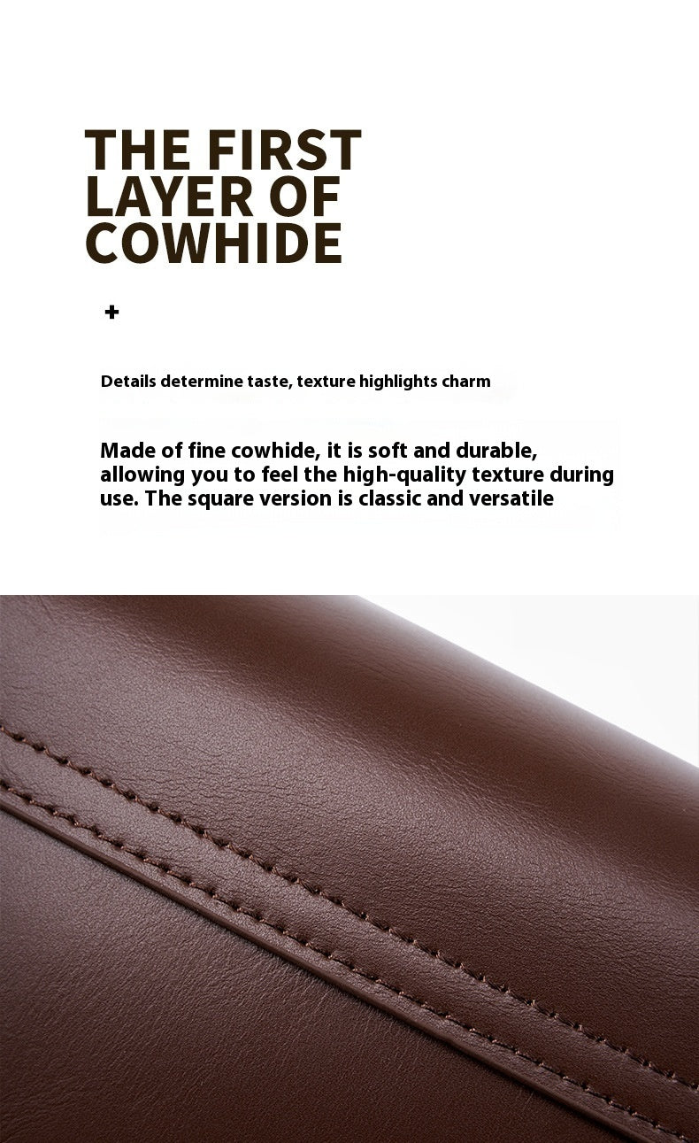 Genuine Leather Shoulder Messenger Bag for Men & Women - Crossbody Underarm Bag with Adjustable Strap - Perfect for Work, Travel & Daily Use