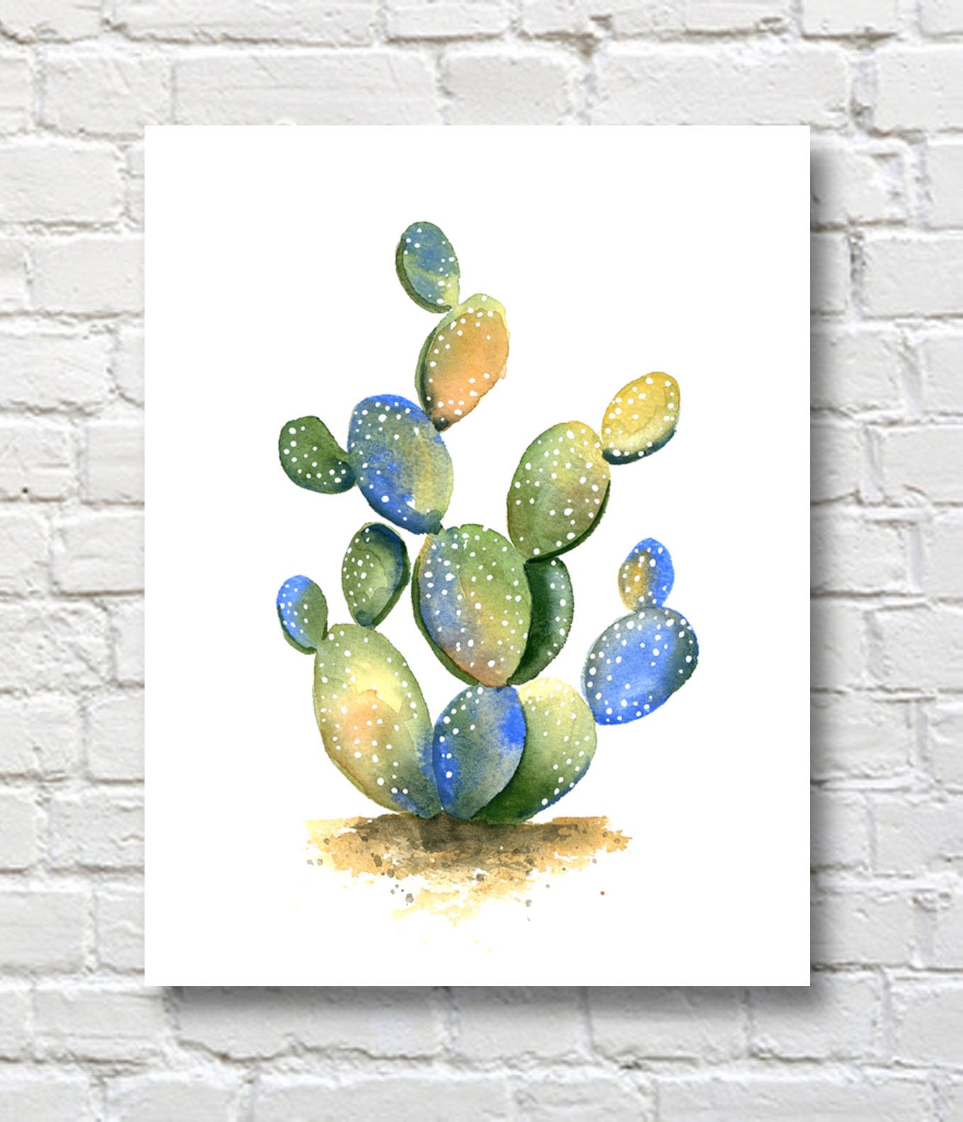 Stunning Cactus Watercolor Art Print by Renowned Artist DJ Rogers - Perfect for Home Decor, Office Wall Art & Gift Ideas