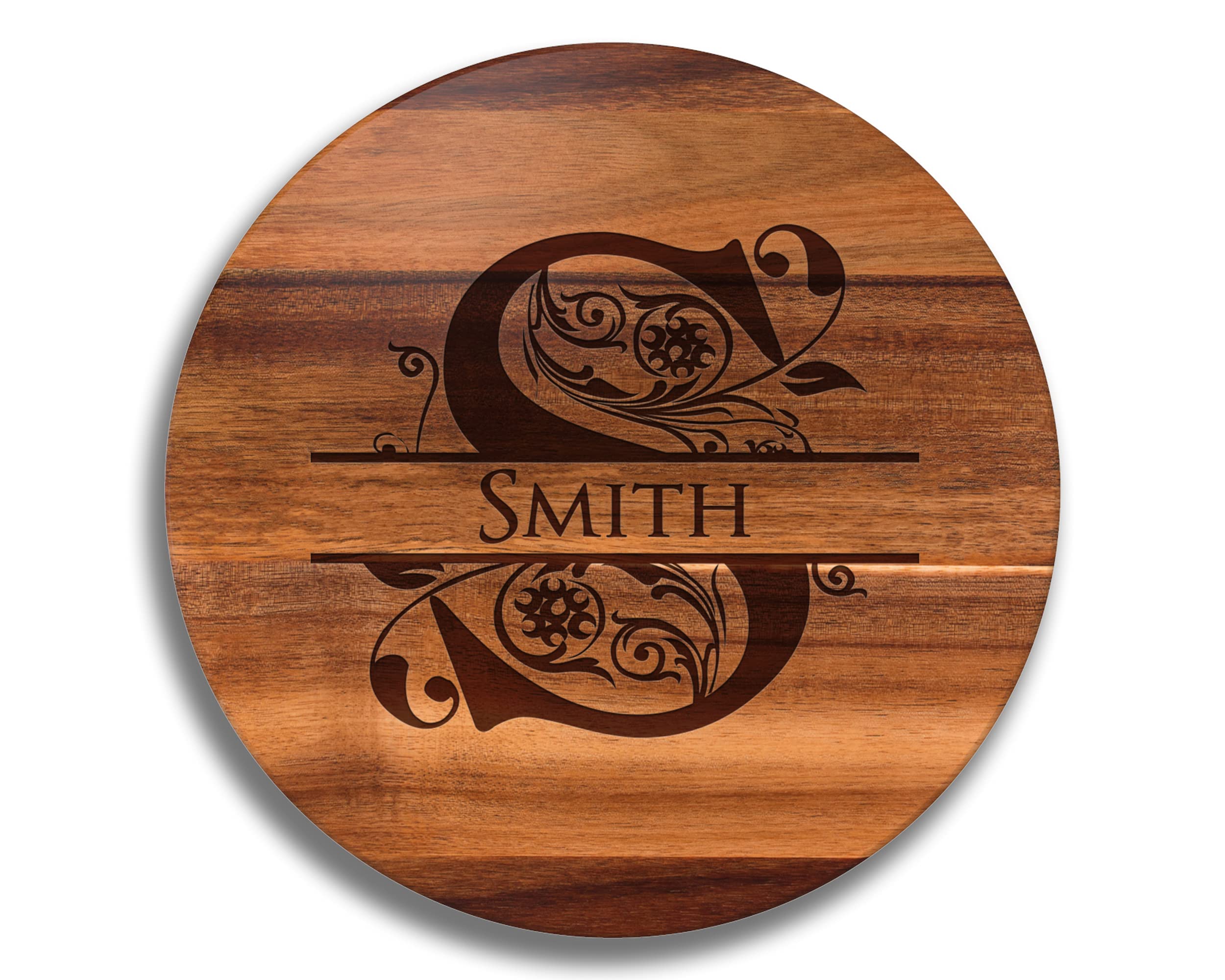 Custom Lazy Susan Turntable with Personalized Engraving - Wooden Rotating Serving Tray for Dining Table, Wedding Gifts & Kitchen Cutting Board - Perfect for Entertaining, Spice Organization & Home Decor