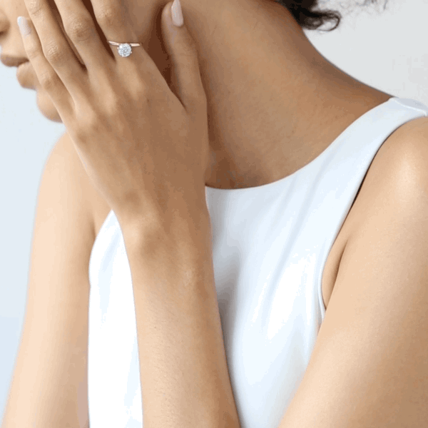 Brilliant Slant Ring - Elegant 14K Gold Dainty Stackable Ring for Women | Perfect for Everyday Wear, Layering & Special Occasions