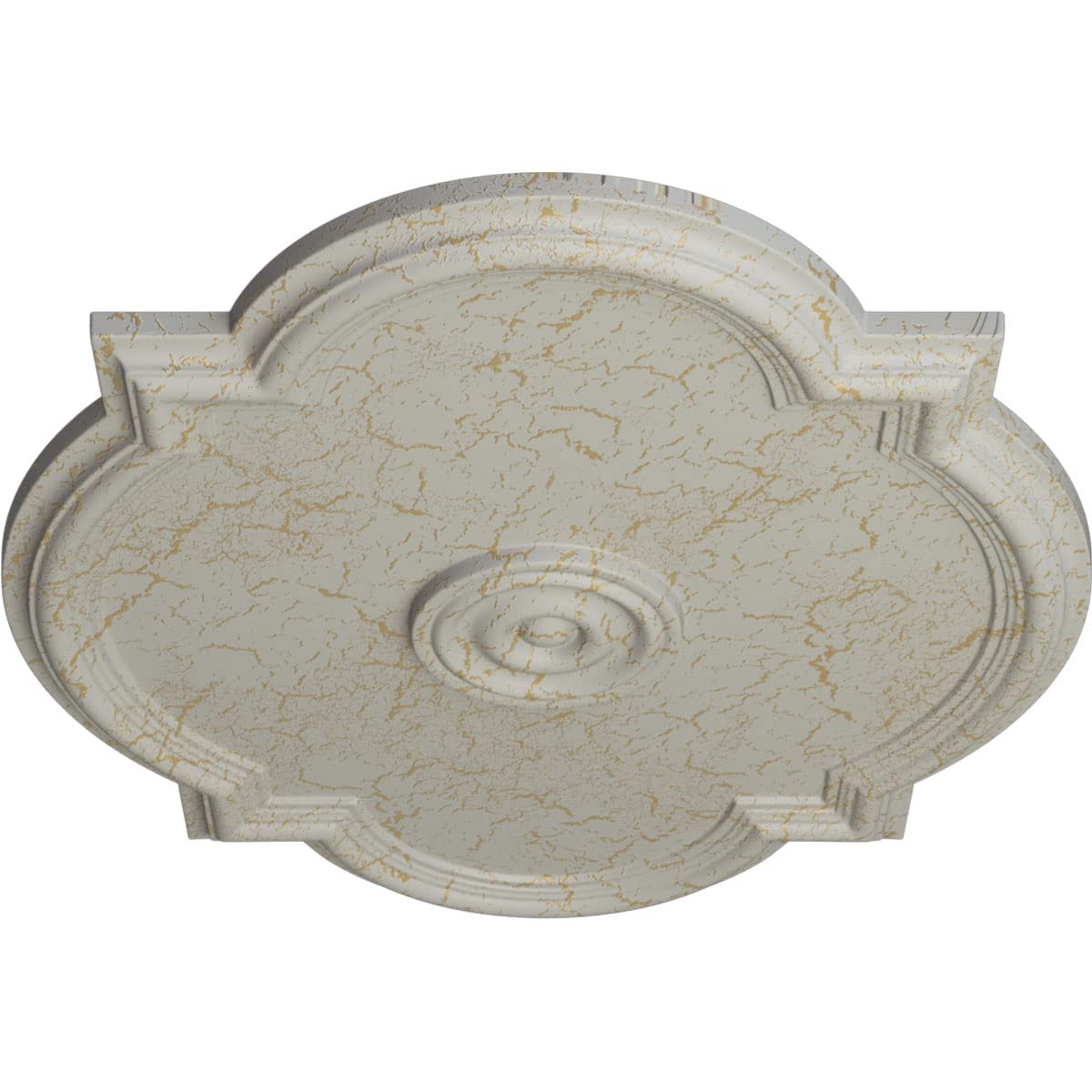 Ekena Millwork CM24WAPCC Waltz Ceiling Medallion - 24 Inch White Hand-Painted Cream Crackle Finish - Decorative Ceiling Rose for Dining Room, Bedroom & Foyer Decor