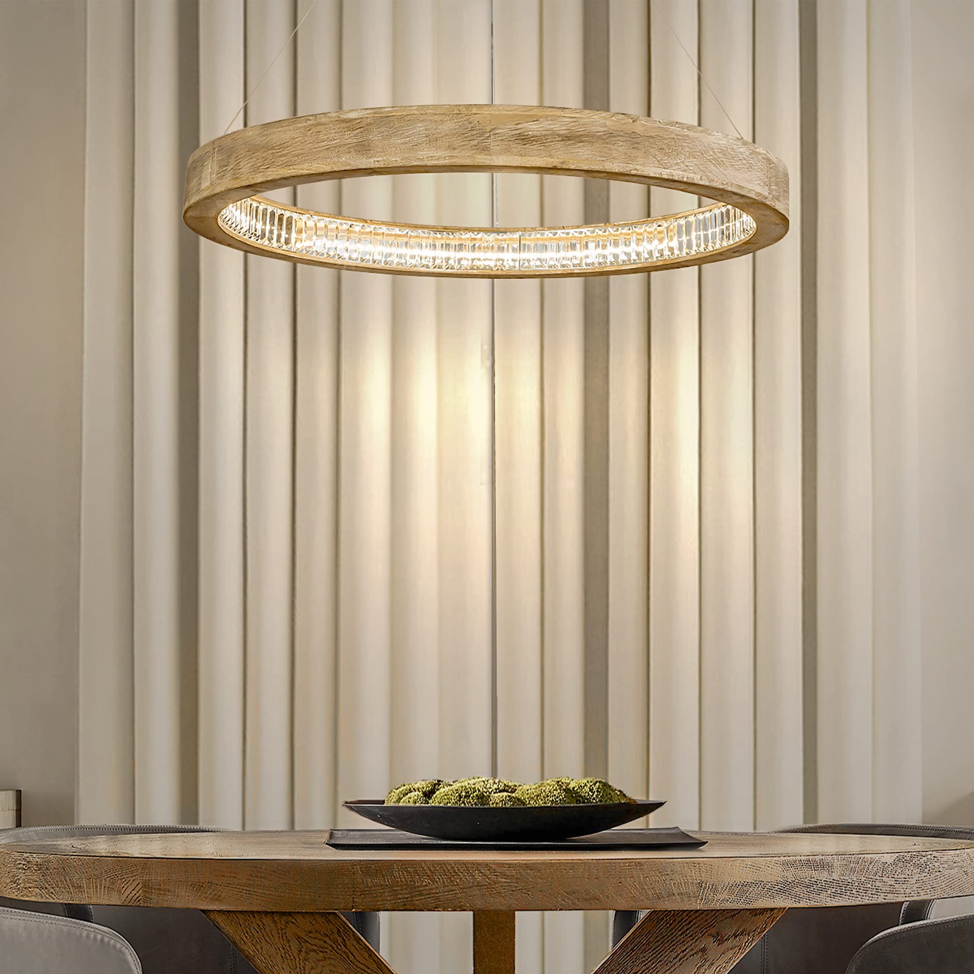 Farmhouse LED Wagon Wheel Chandelier - 35