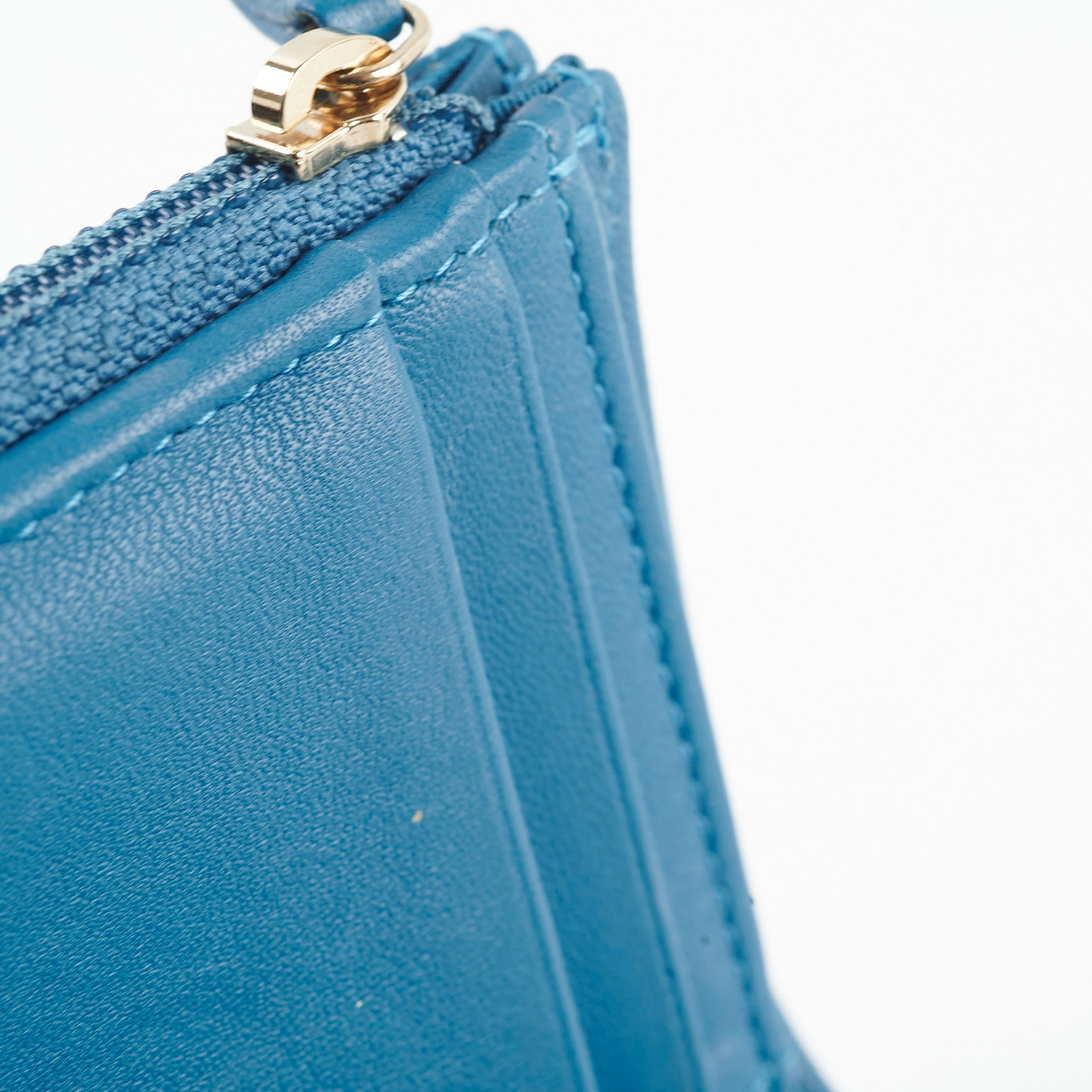 Chanel Boy Lambskin Quilted Flap Wallet in Blue | Luxury Designer Crossbody Bag for Women | Perfect for Evening Events & Daily Use