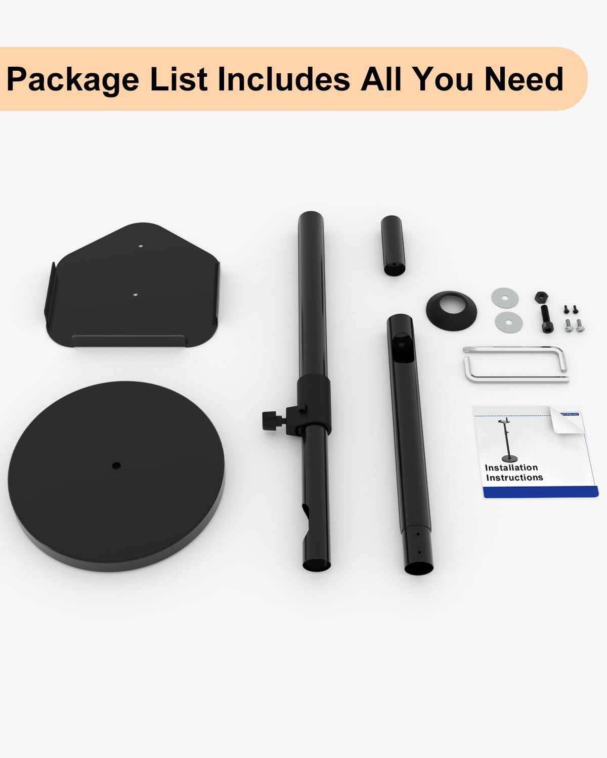 Adjustable Speaker Stand for Bose S1 Pro & S1 Pro Plus - Extends 45