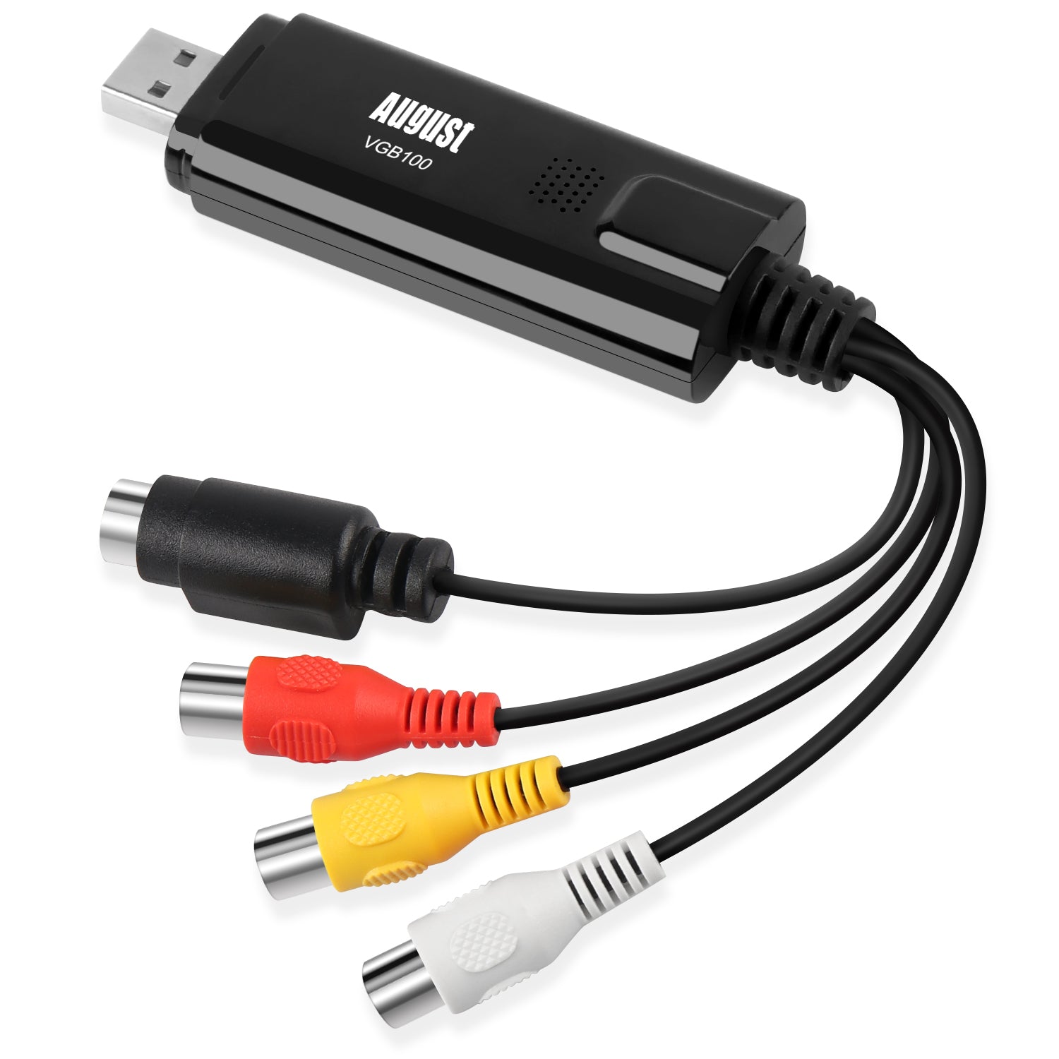 VHS to DVD Converter - VHS Video Capture Card for Windows, Digital Video Grabber for VHS & Hi8 Tapes - August VGB100 - Perfect for Digitizing Home Movies & Archiving Old Videos