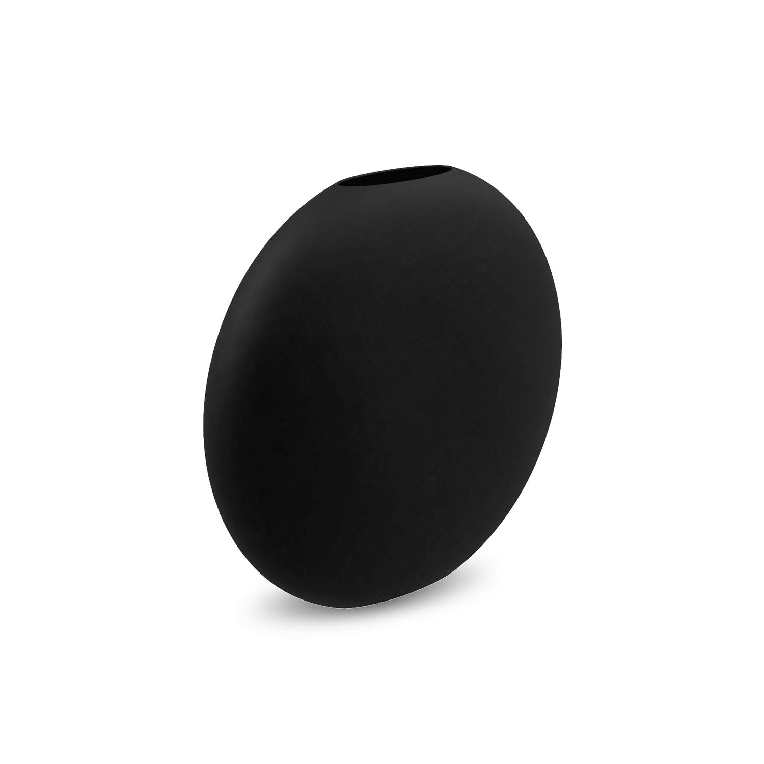 Black Pastille Vase - 15cm Length, 4cm Width, 14cm Height - Modern Home Decor for Living Room, Dining Table & Office Desk