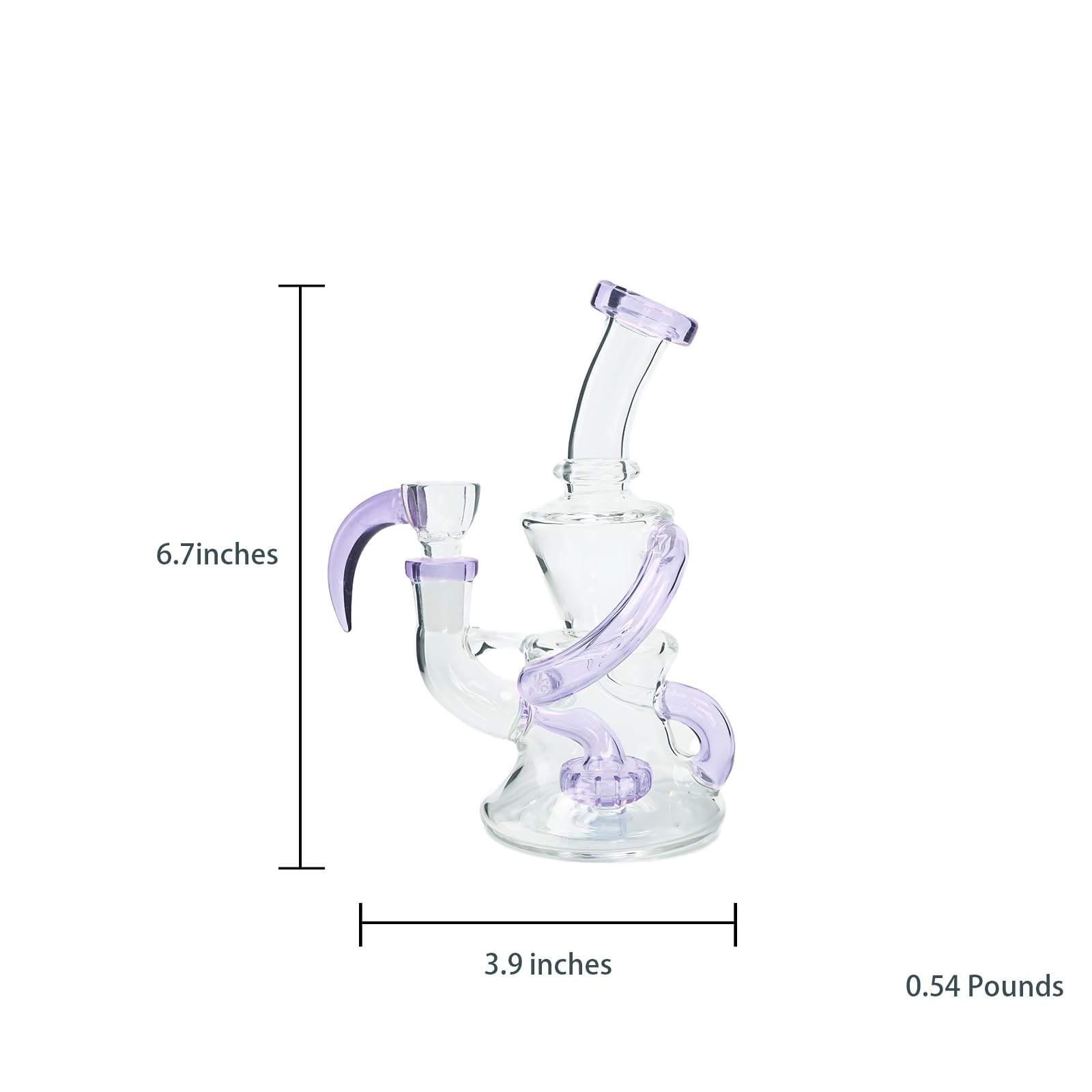 Purple Glass Hookah Pipe with Hollow Design - Handcrafted Artwork for Smoking & Air Blowing, Features Hollow Hole Mouthpiece & Side Chamber for Accessories - Perfect for Relaxation, Parties, and Home Decor