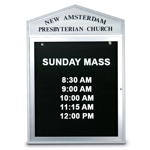 Outdoor Letter Boards with Cathedral Design - Wall Mount & Freestanding Enclosed Message Board (4 Sizes) for Home, Church & Business Signage