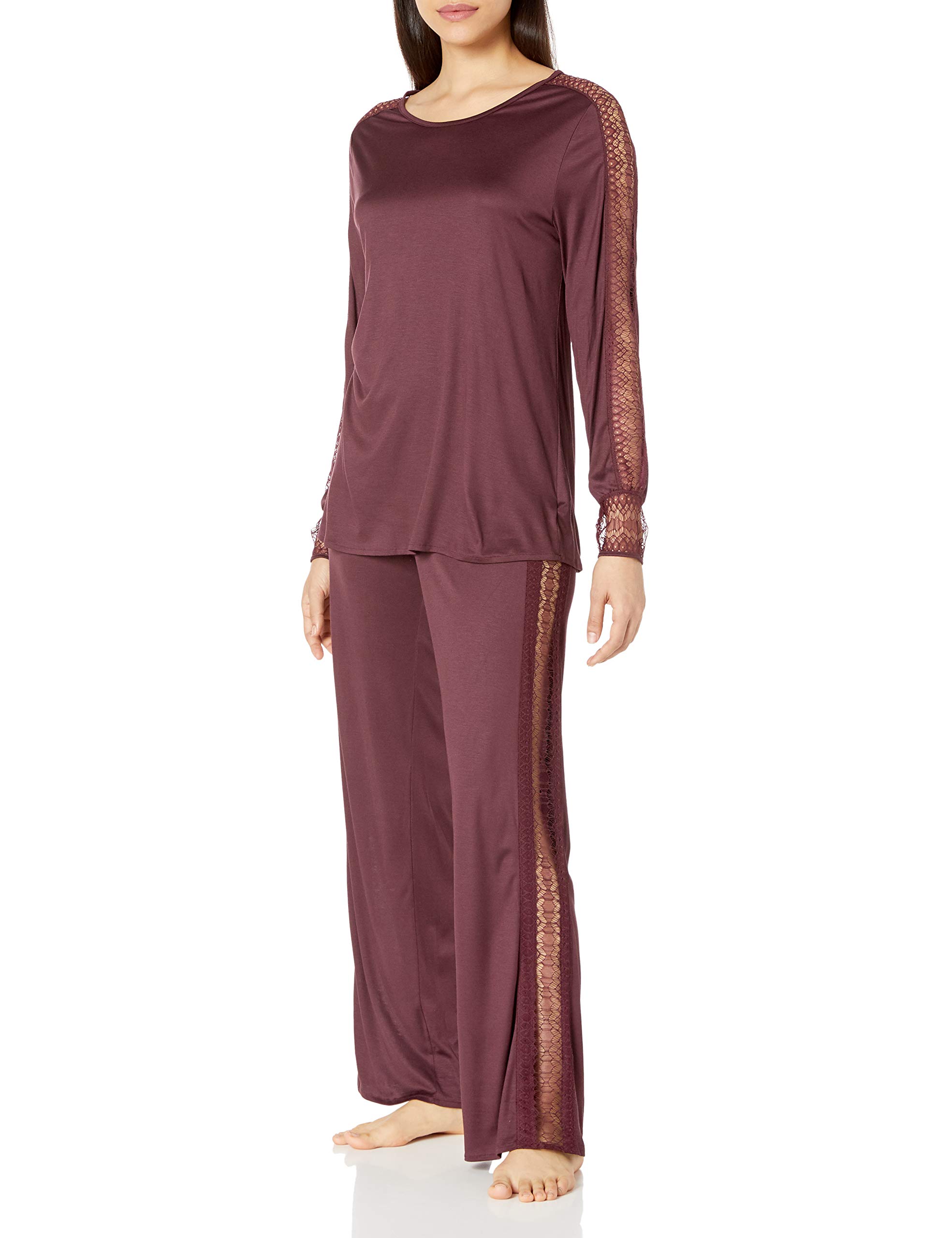 HANRO Women's Amanda Long Sleeve Pajama Set - Soft Cotton Sleepwear for Women - Cozy Loungewear for Relaxing at Home & Comfortable Nightwear