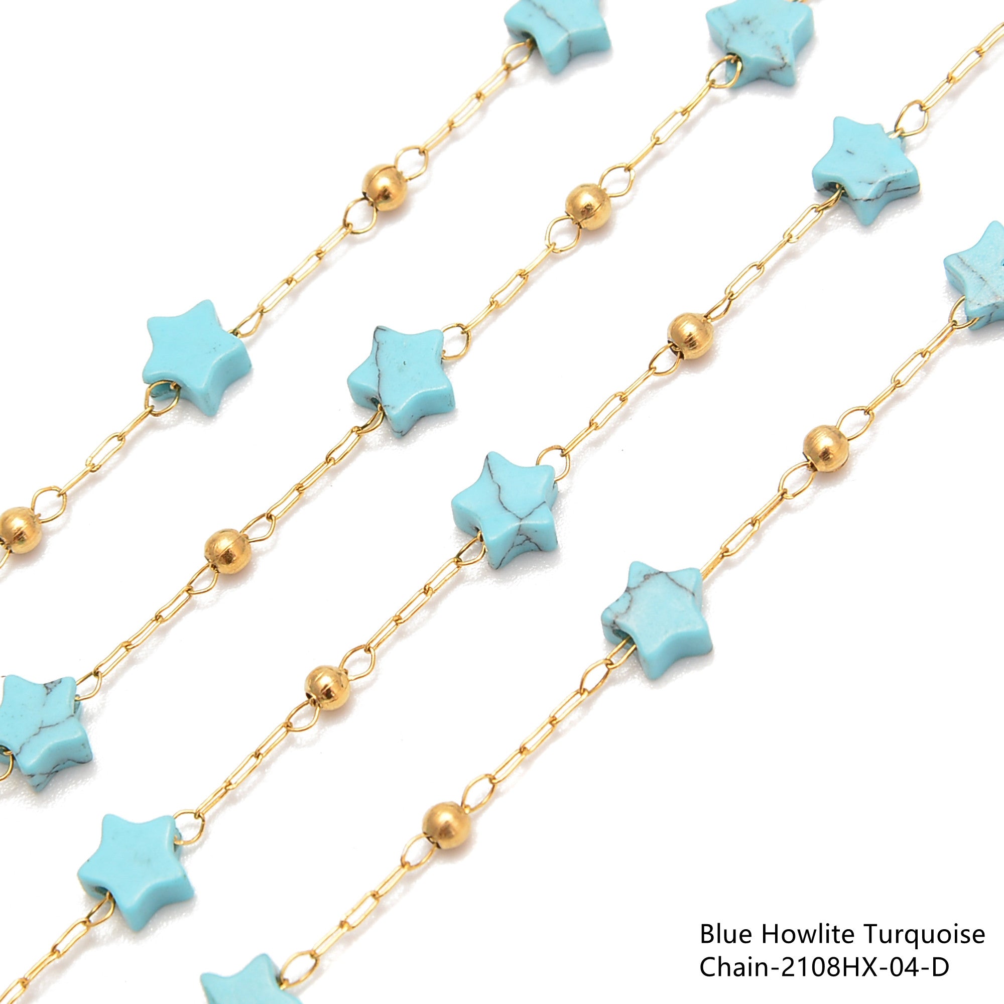 5mm Star Shape Beads Multi Gemstone Chain - 1 Meter Per Bag for Jewelry Making, DIY Crafts & Bracelet Designs