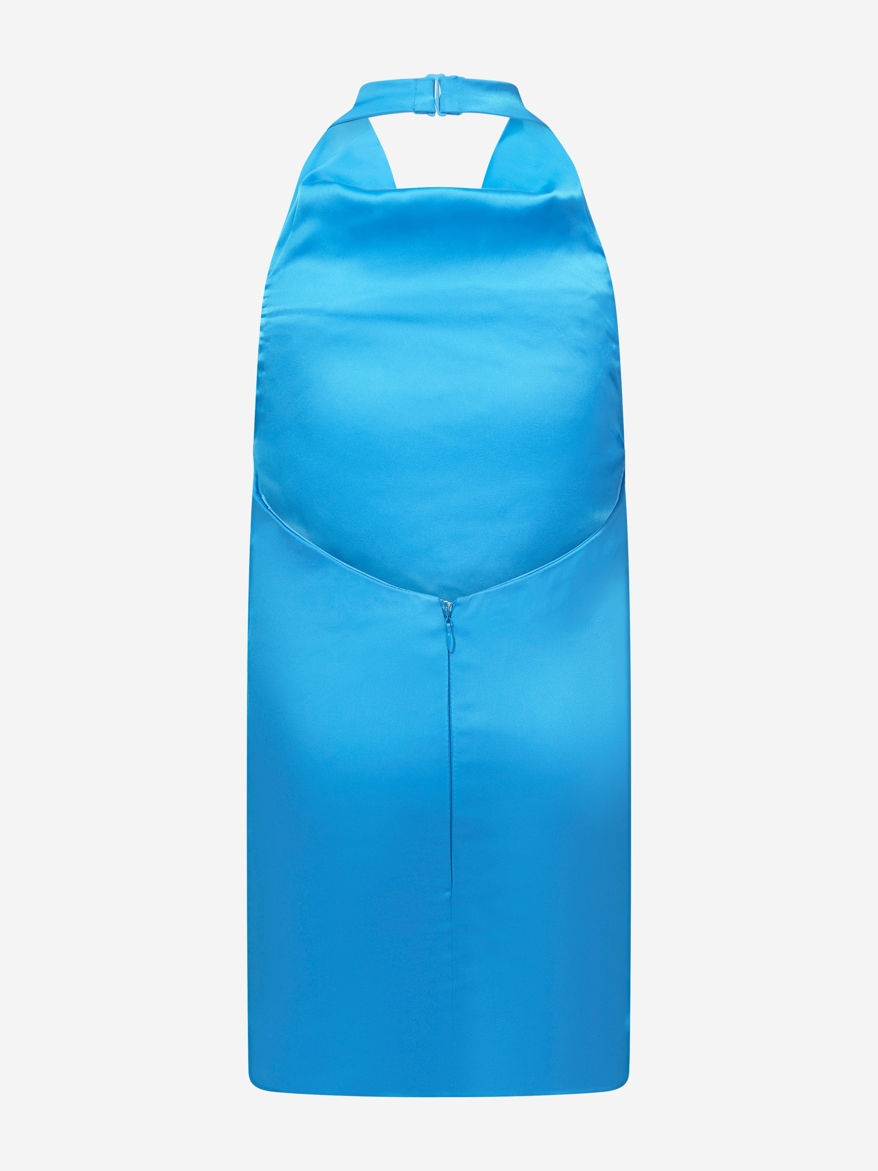 AY by AYLA Girls Backless Satin Midi Dress - Elegant Blue Formal Dress for Teens, Perfect for Prom, Homecoming, Parties & Special Occasions