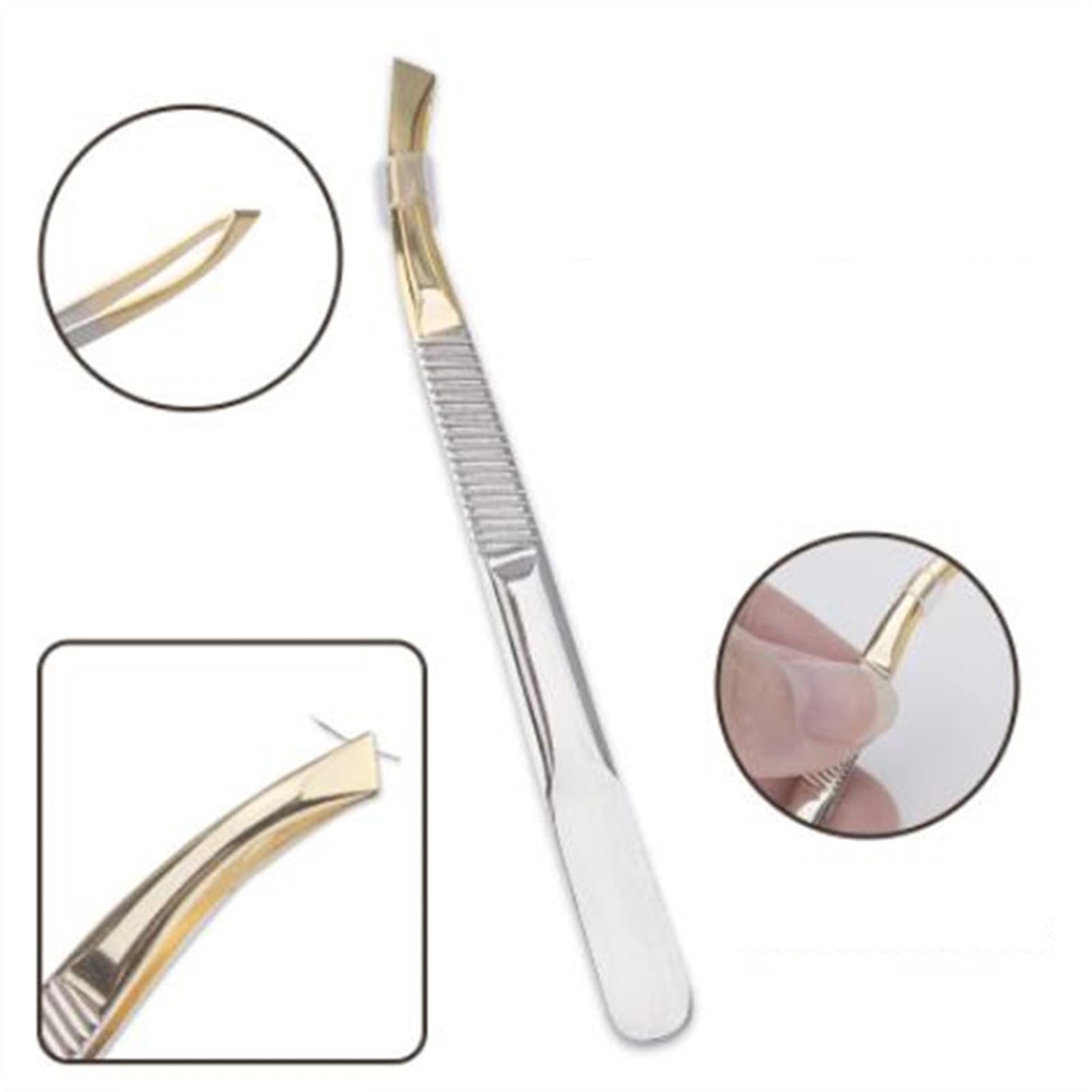 Premium Stainless Steel Slant Tip Tweezers for Eyebrow Shaping, Hair Removal & Eyelash Extensions - Professional Makeup Tools for Precise Grooming at Home or Salon