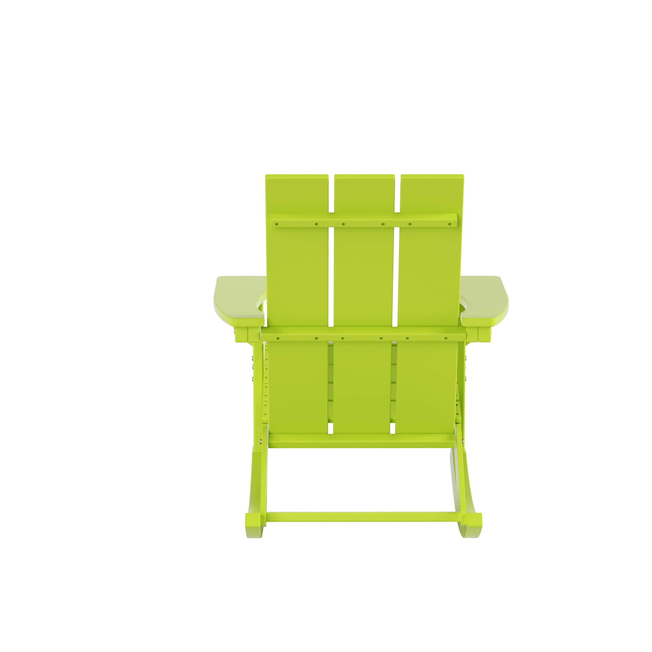 WO Home Furniture 4-Piece Patio Rocking Chair Set - Modern Outdoor HDPE UV-Resistant Rocking Chairs (Lime Green) - Perfect for Backyard, Garden, Poolside & Deck Relaxation