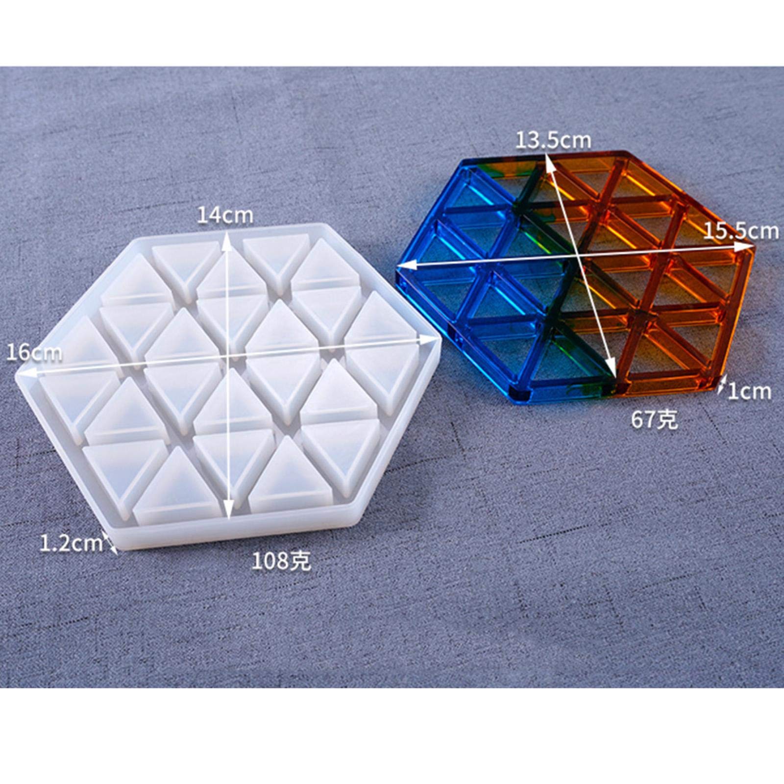 2-Pack Diamond & Stripe Design Silicone Mold for DIY Epoxy Resin, Concrete, Gypsum Crafts - Perfect for Coasters, Jewelry, Clay Trays & Cement Art Projects (Home Decor & Gift Making)