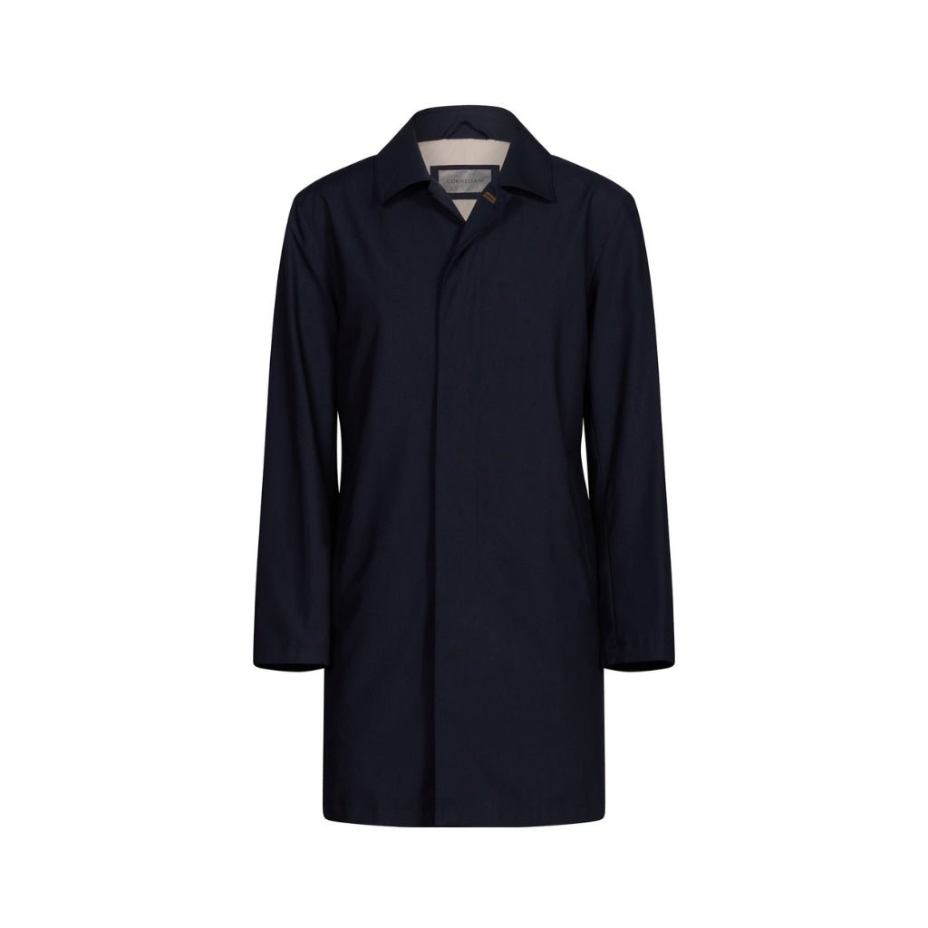 Waterproof CORNELIANI Trench Coat for Men - Navy Blue | All-Weather Protection for Business & Outdoor Activities