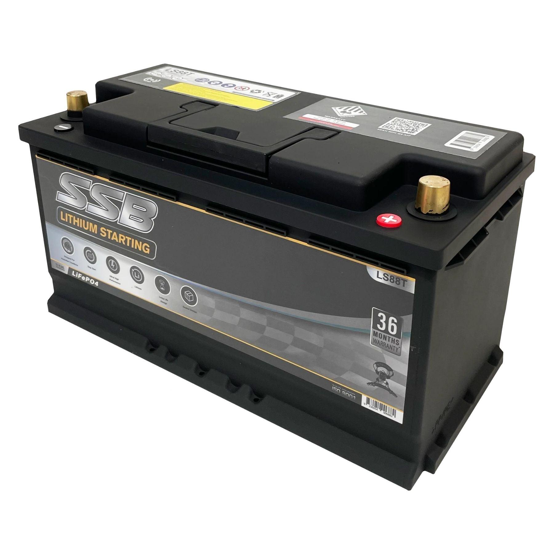 SSB LS88T 12V 100Ah 1800CCA Lithium Starting Battery - High Performance Marine/RV/Truck Battery for Boats, Campers & Heavy-Duty Vehicles