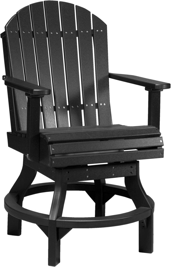 LuxCraft Adirondack Swivel Bar Stool - Counter Height Swivel Chair for Outdoor Patio, Deck, Poolside & Garden Relaxation