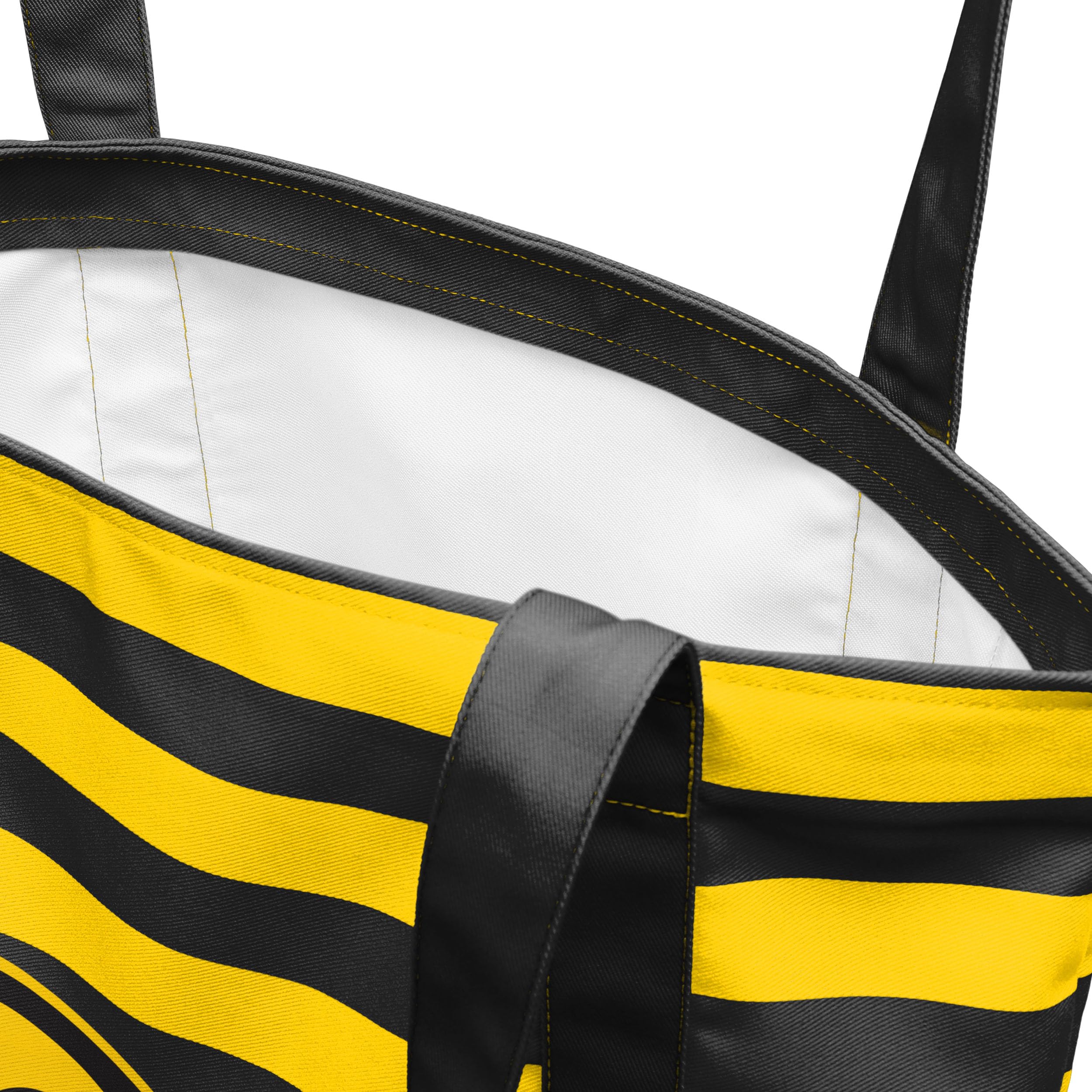 FOCO NCAA College Team Logo Stripe Canvas Tote Bag - Durable Reusable Shopping Bag for School, Beach & Groceries - Perfect Gift for College Students & Fans