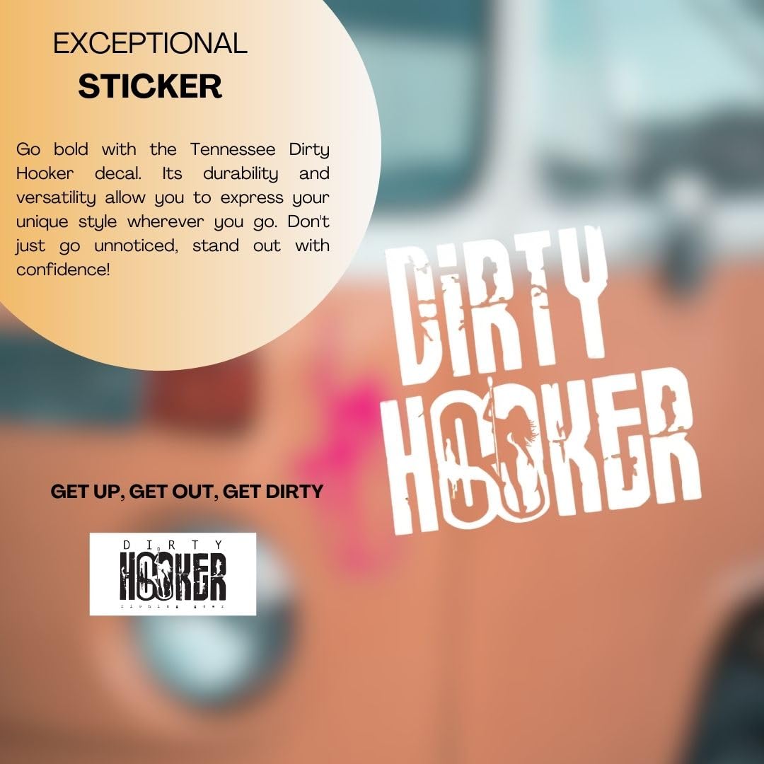 Dirty Hooker Fishing Stickers - Cool Decals for Laptop & Gear - Fishing Enthusiasts