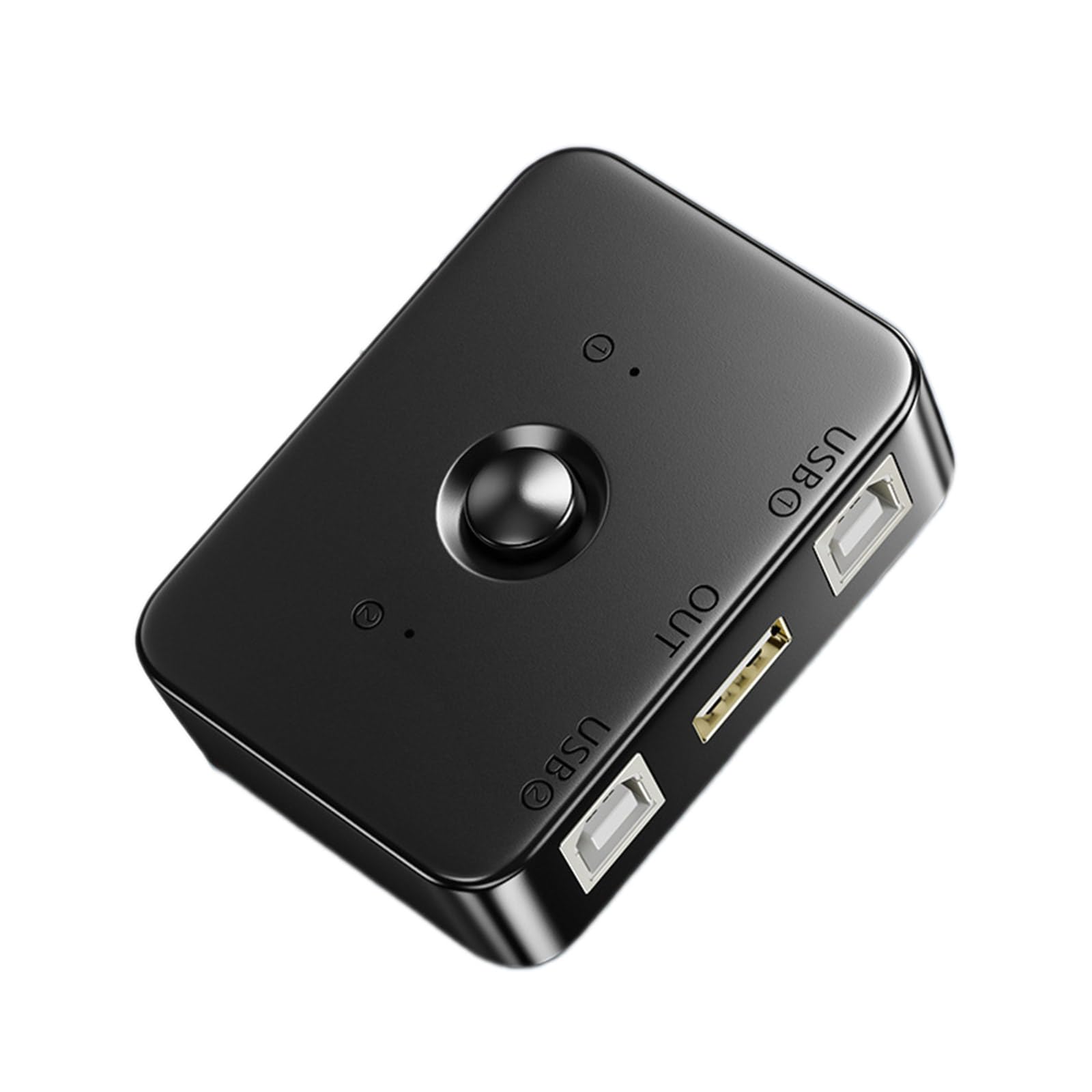 MLWSKERTY USB 2.0 Printer Sharing Hub - 4-Port USB Switch Selector Box for Multiple Computers, USB Power Adapter, Peripheral Sharing Device for Home/Office Use (Ideal for Printers, Scanners & External Drives)