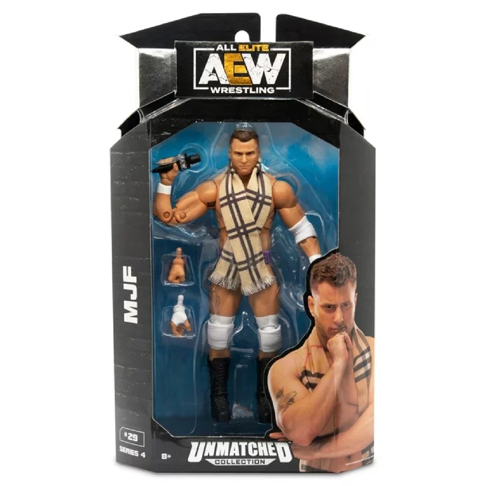 AEW 6 Inch MJF Wrestling Action Figure with Championship Belt & Accessories - Collectible Toy for Fans, Display & Play Battles