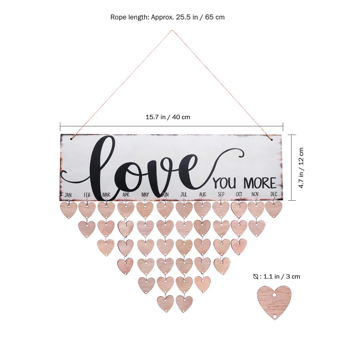 Wooden Block Birthday Calendar - Family Birthday Reminder Wall Calendar with Wooden Blocks | Perfect for Home, Office & Gift Giving | Track Important Dates & Anniversaries