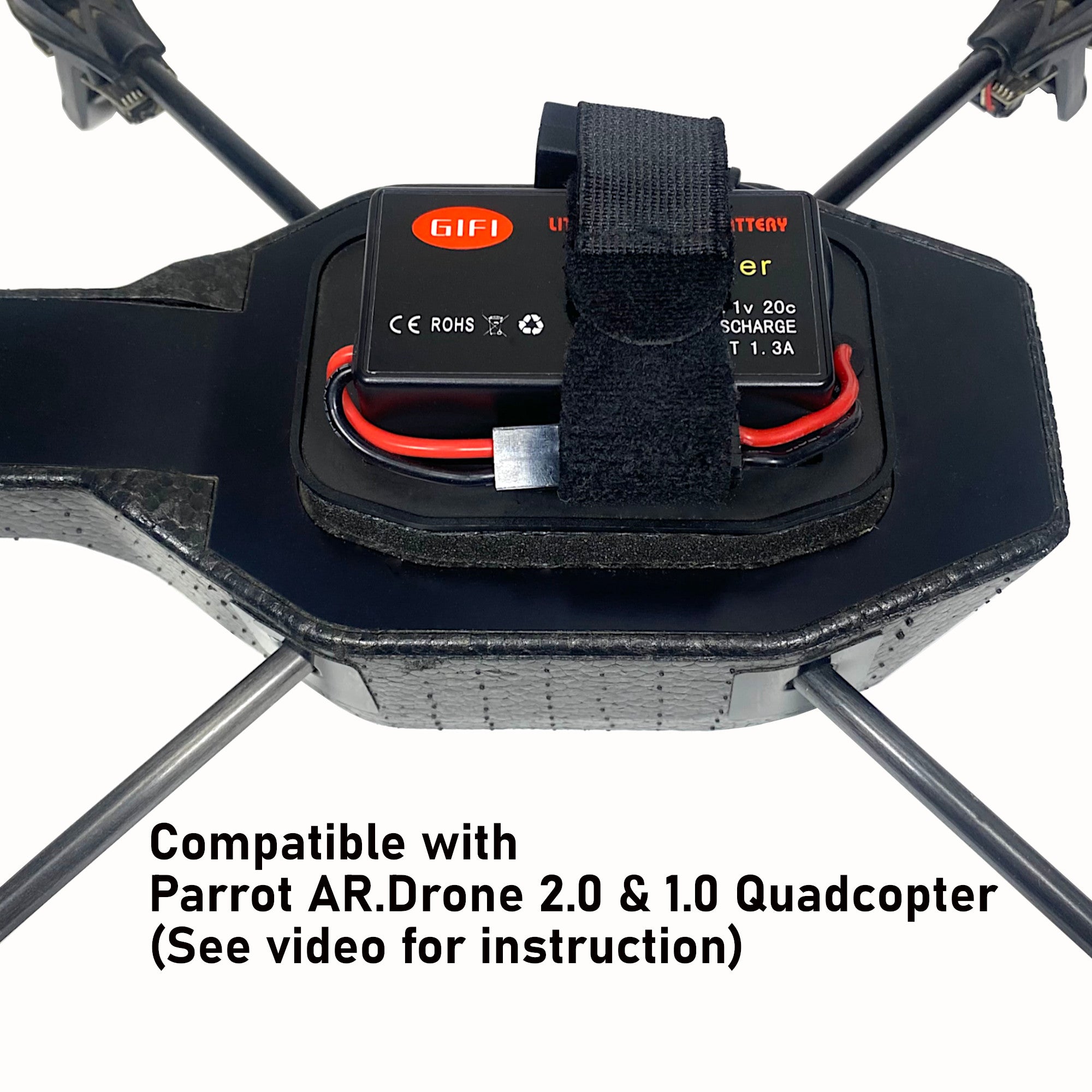 High Capacity 11.1V 2000mAh 20C LiPo Battery for Parrot AR.Drone 2.0 - Long Flight Time Replacement Battery for Drone Racing & Aerial Photography